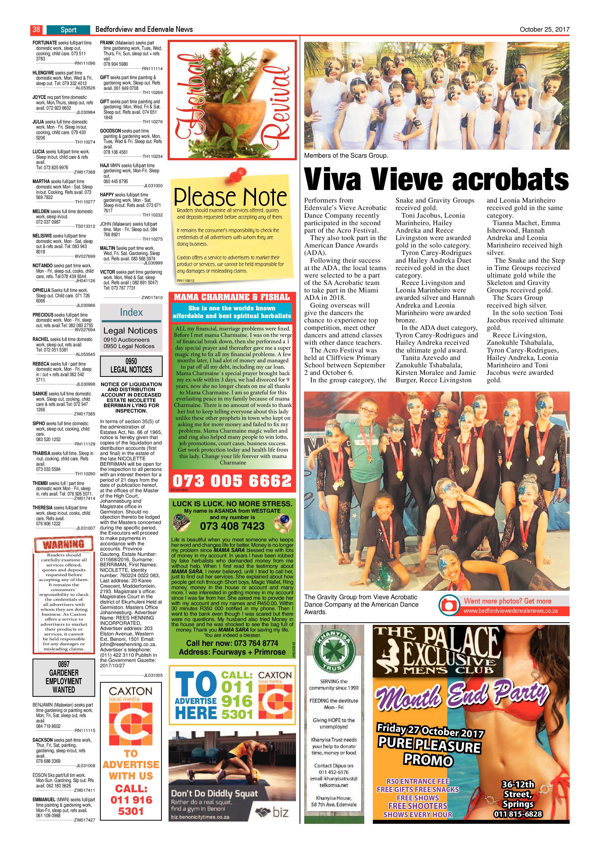 Bedfordview and Edenvale News 25 October 2017 page 38