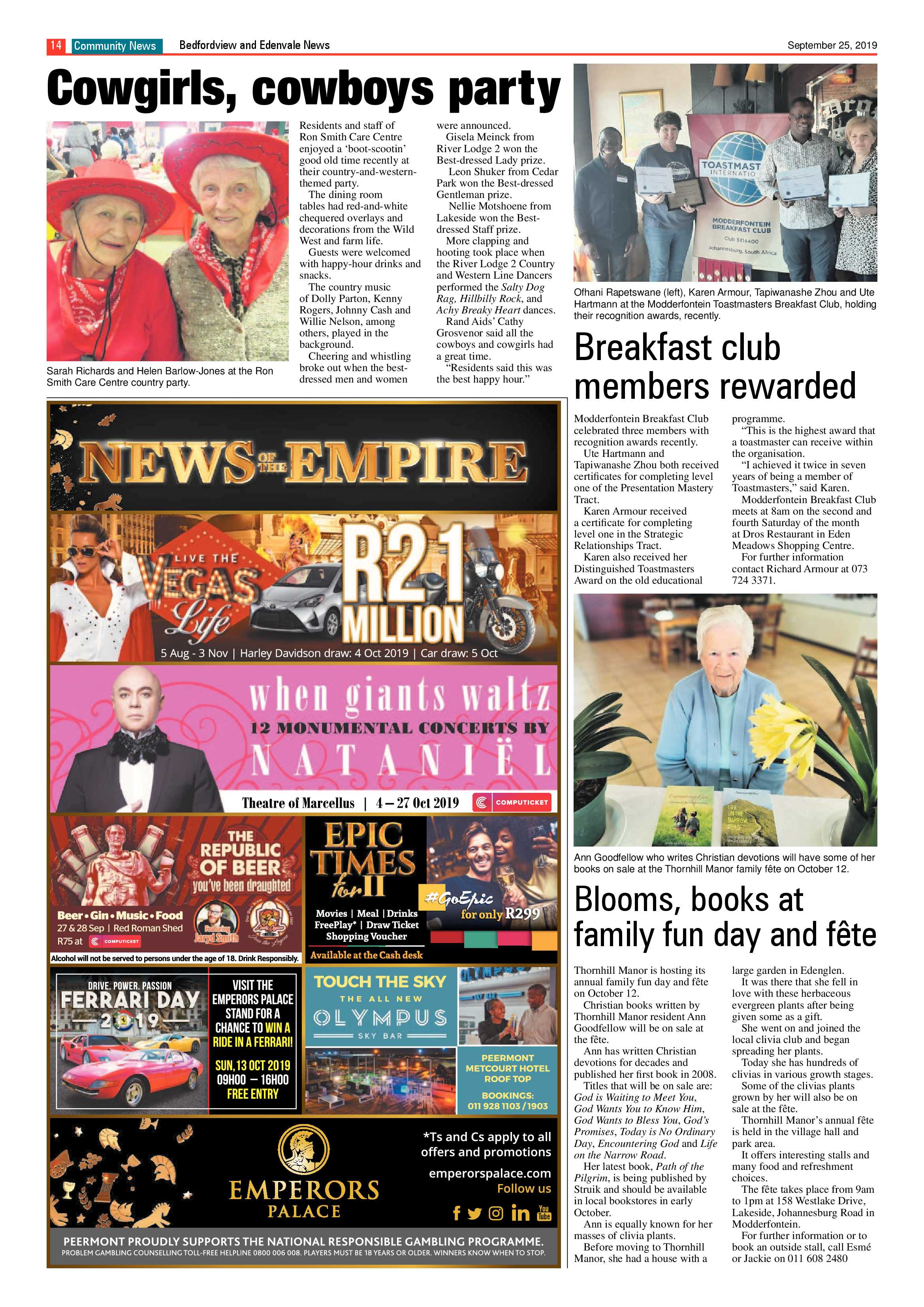 Bedfordview and Edenvale News 25 September 2019 page 15