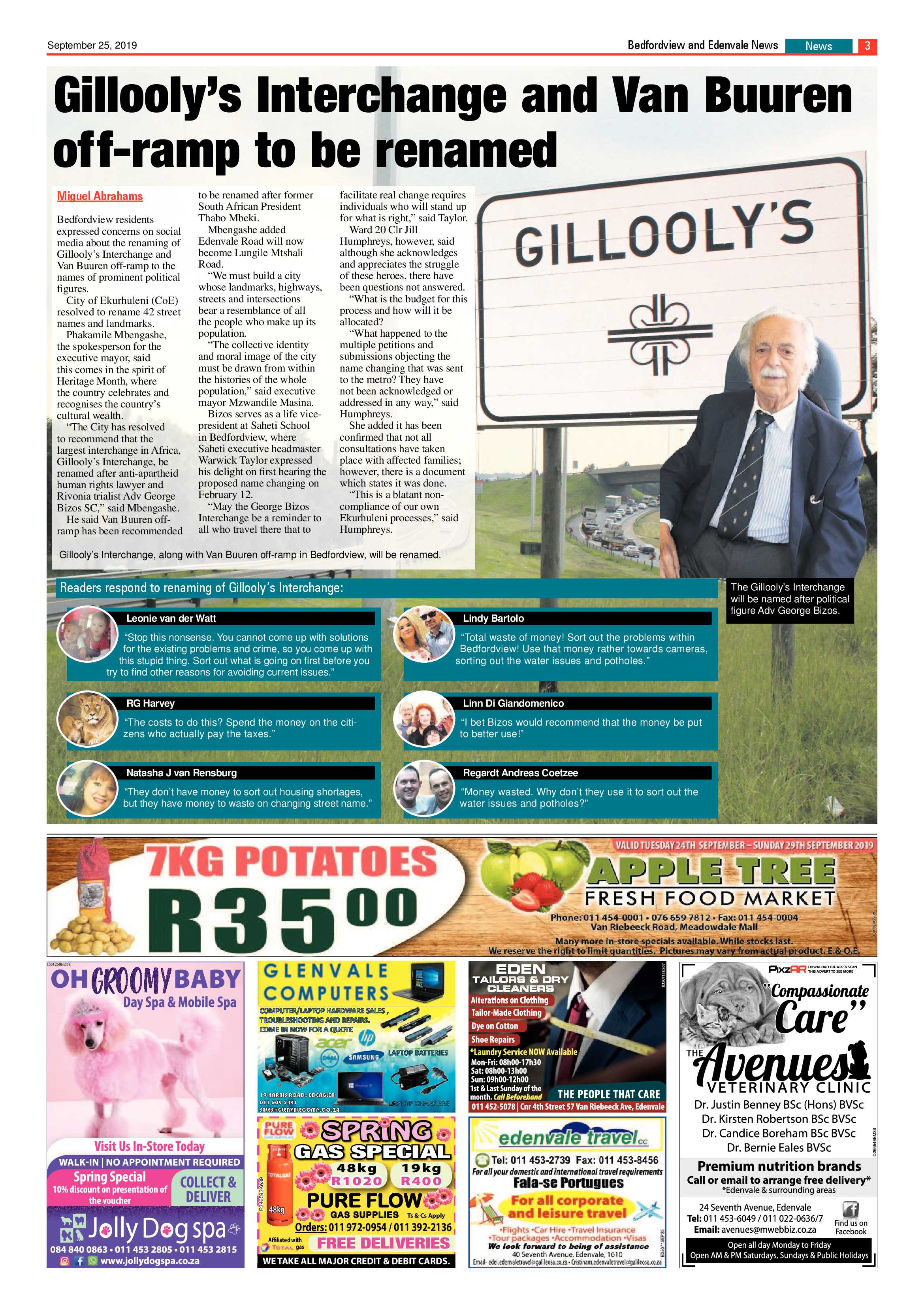 Bedfordview and Edenvale News 25 September 2019 page 3