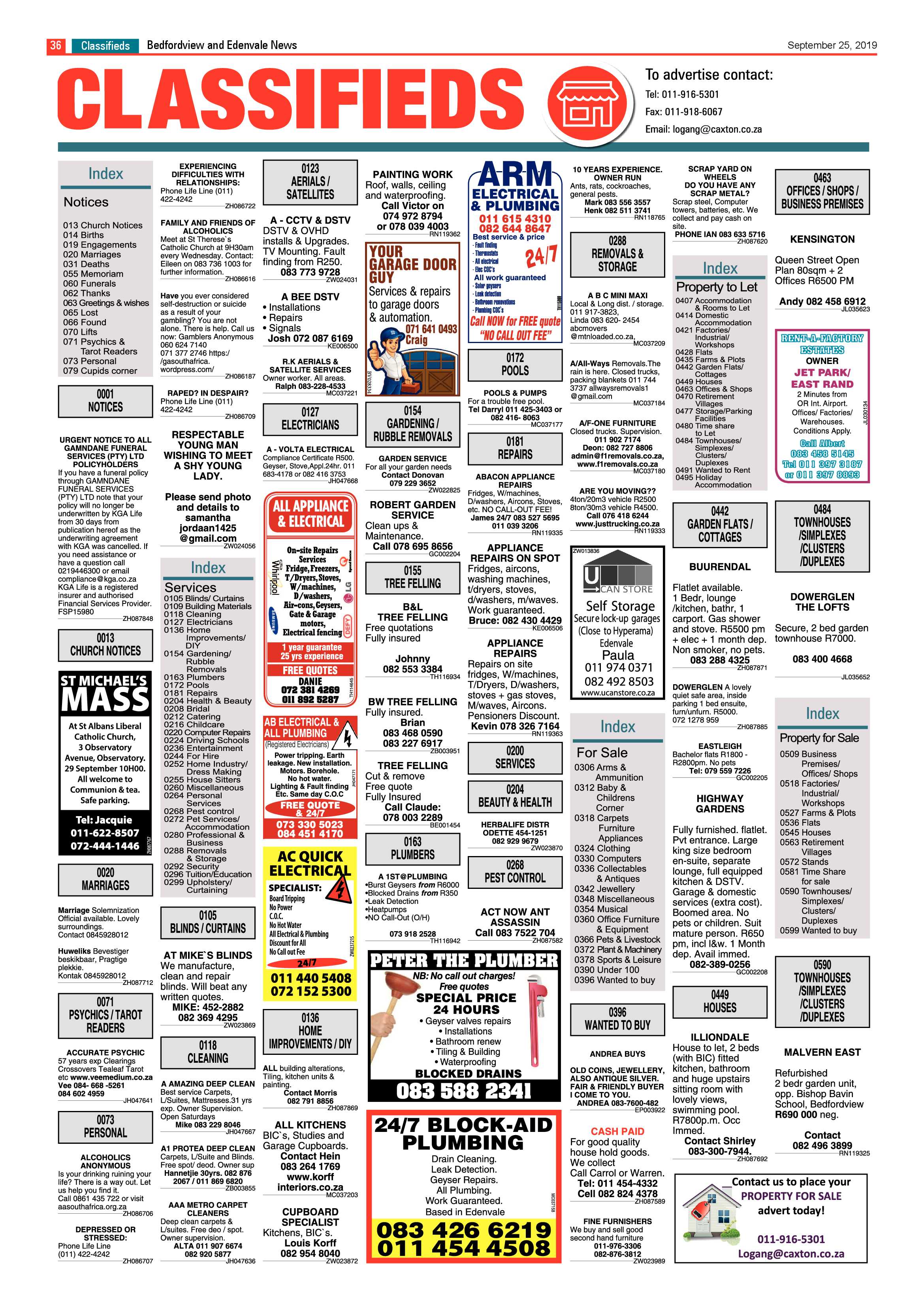 Bedfordview and Edenvale News 25 September 2019 page 37