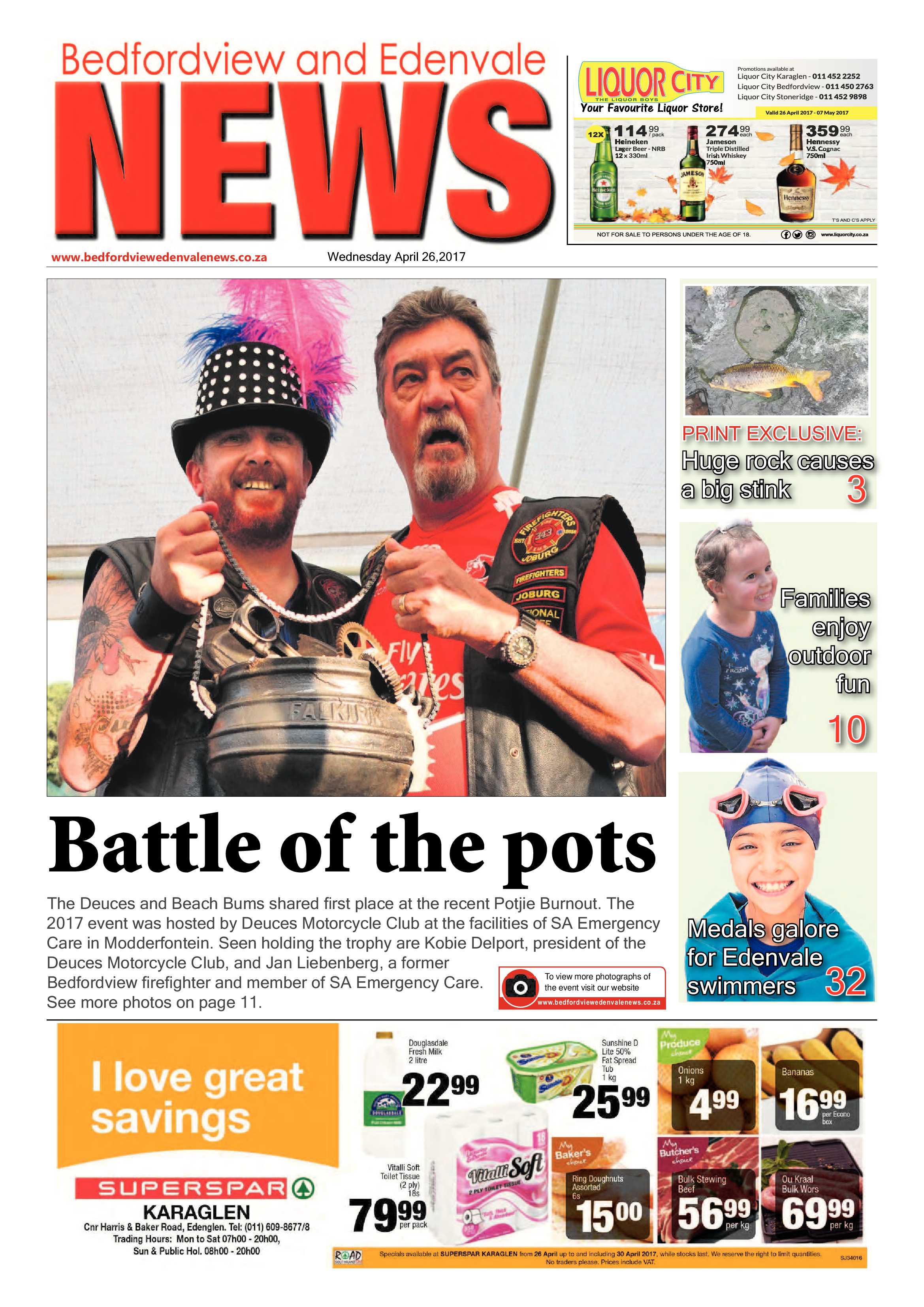 Bedfordview and Edenvale News 26 April 2017 page 1