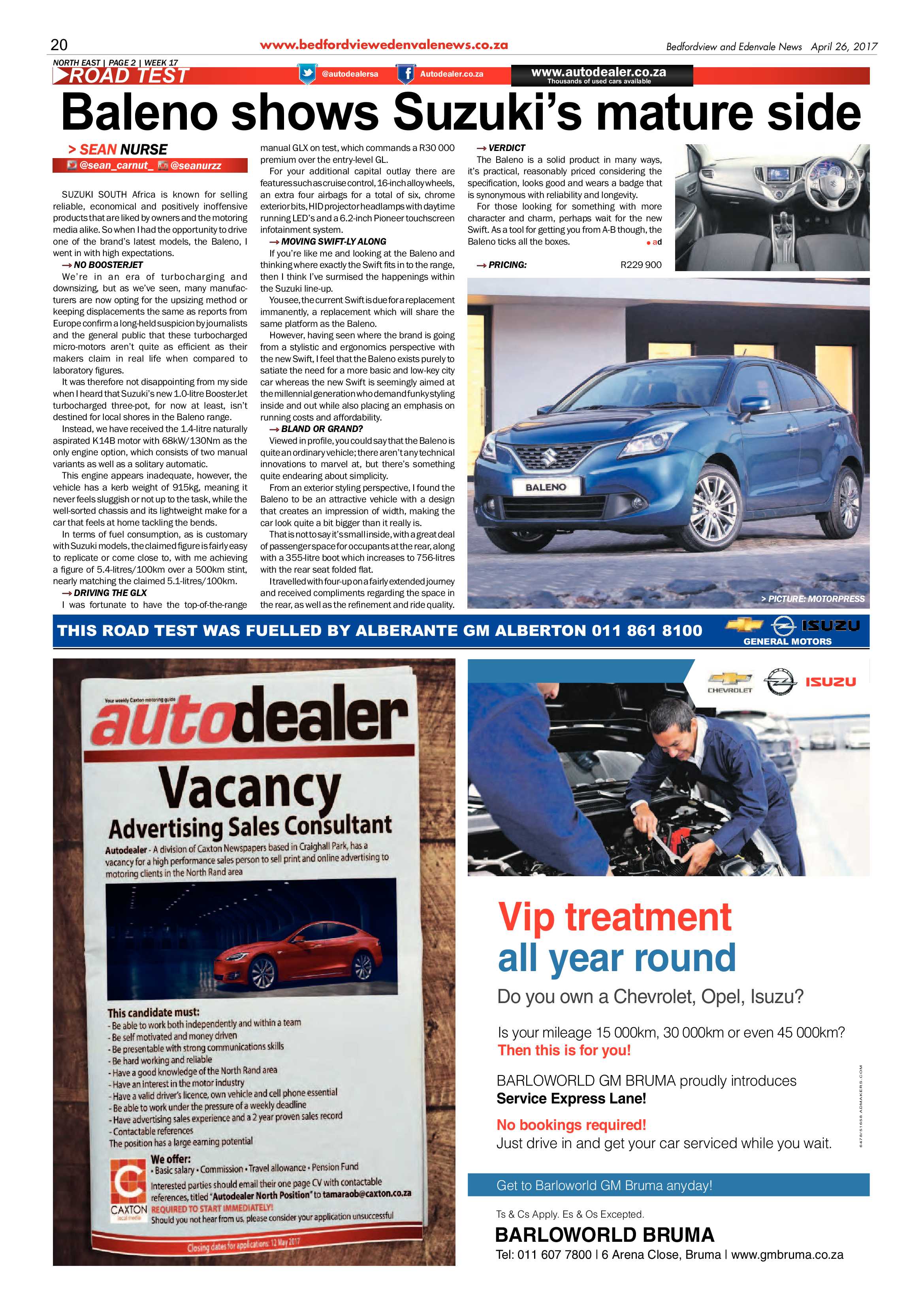 Bedfordview and Edenvale News 26 April 2017 page 20