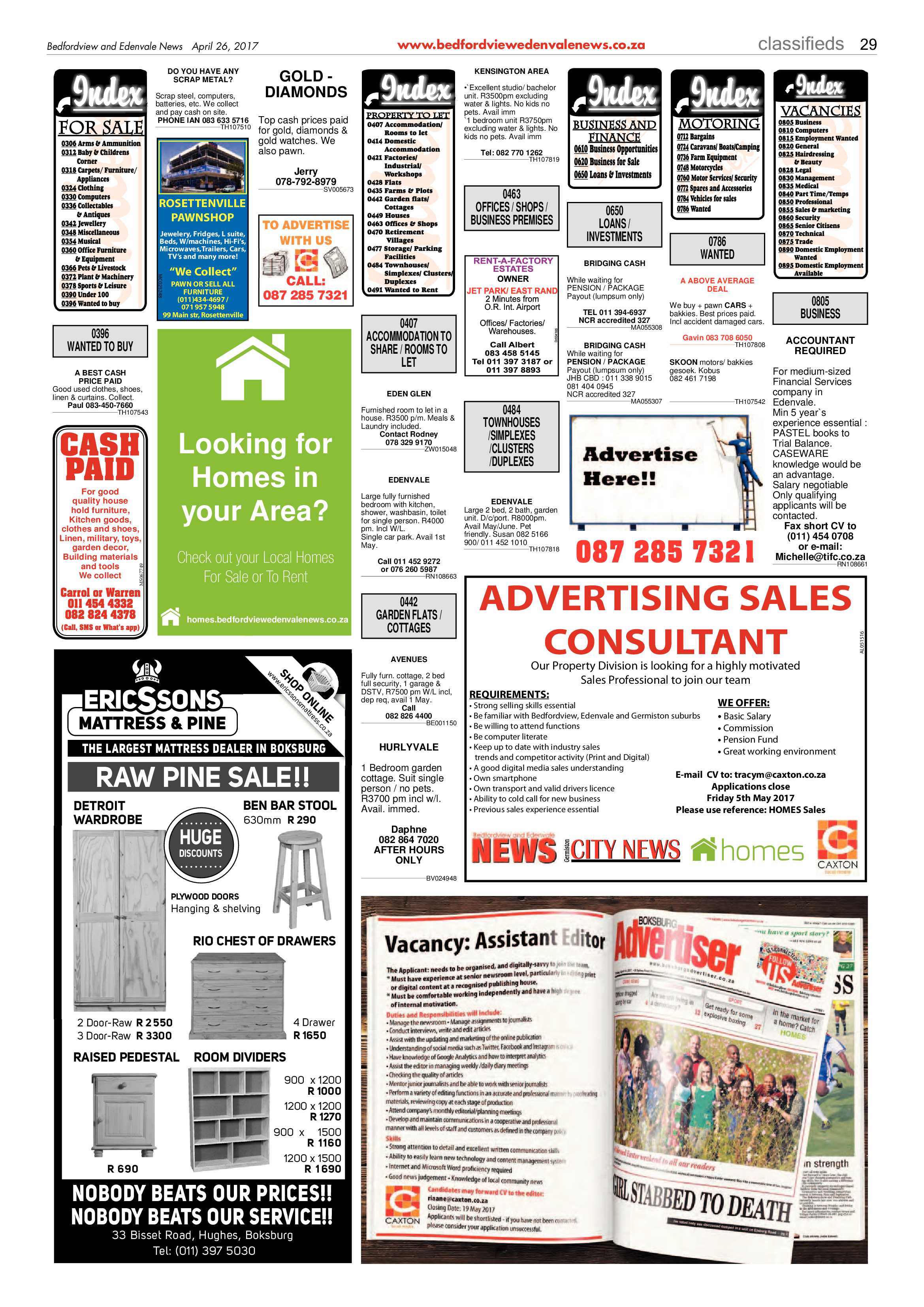 Bedfordview and Edenvale News 26 April 2017 page 29