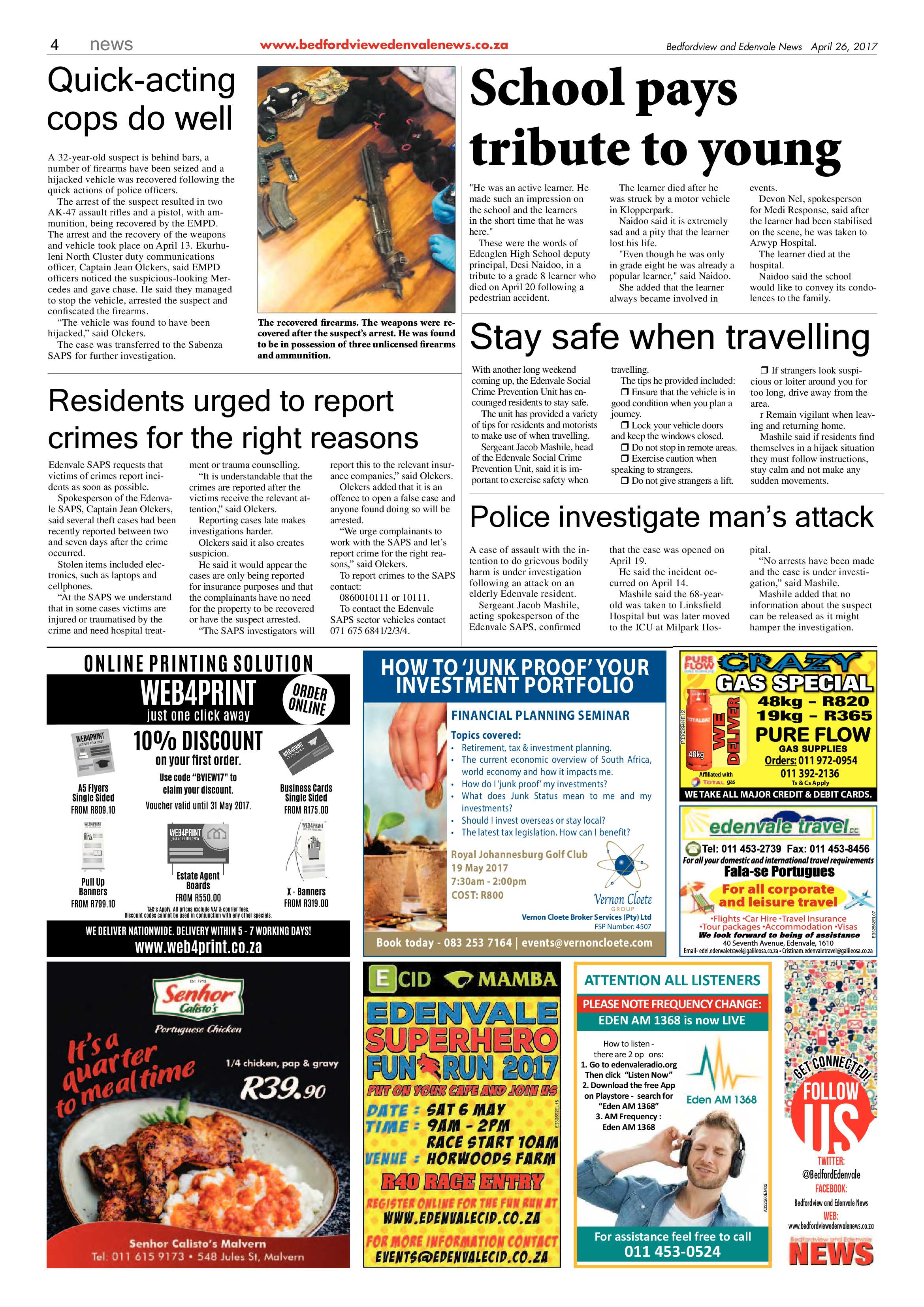 Bedfordview and Edenvale News 26 April 2017 page 4