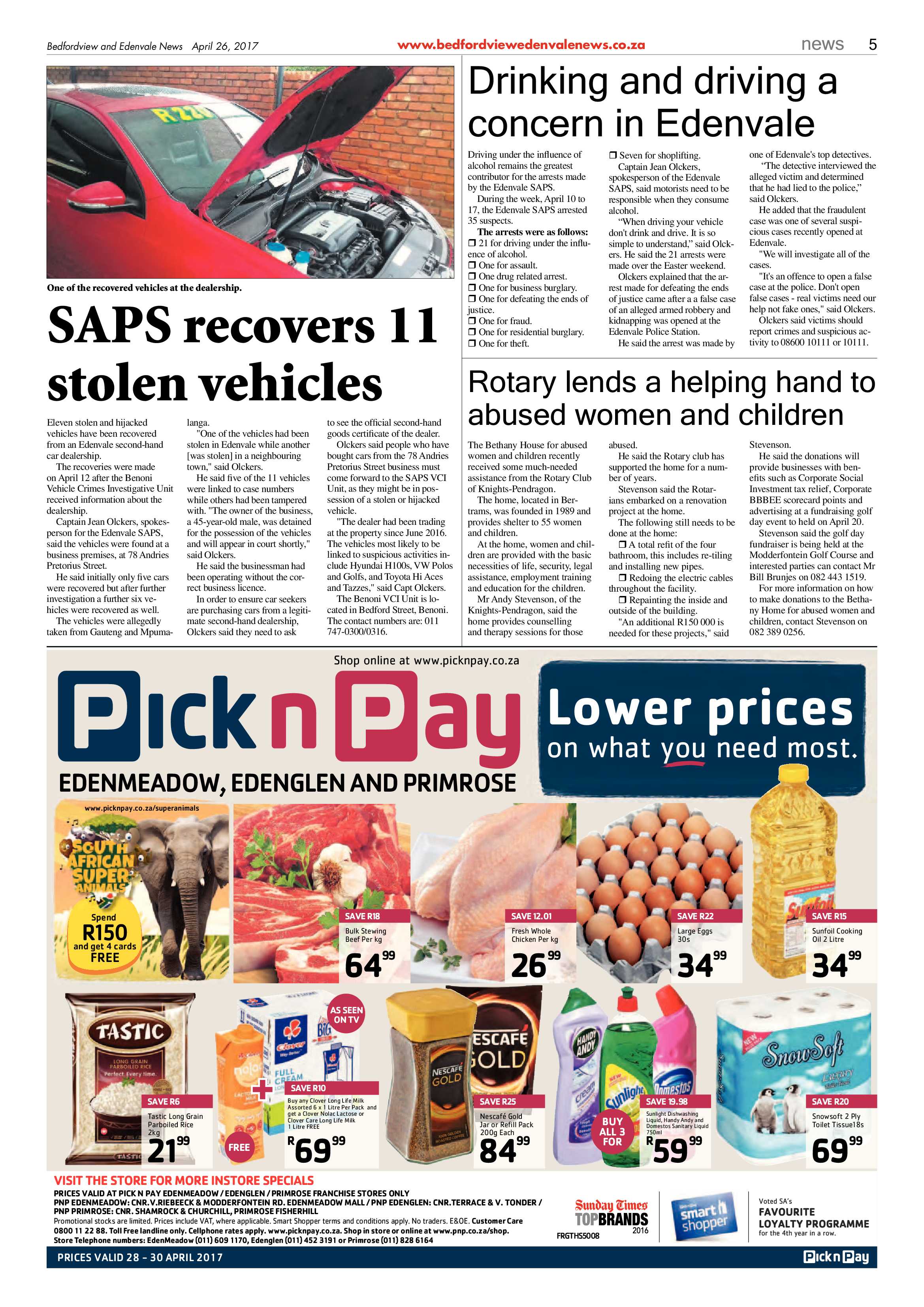Bedfordview and Edenvale News 26 April 2017 page 5