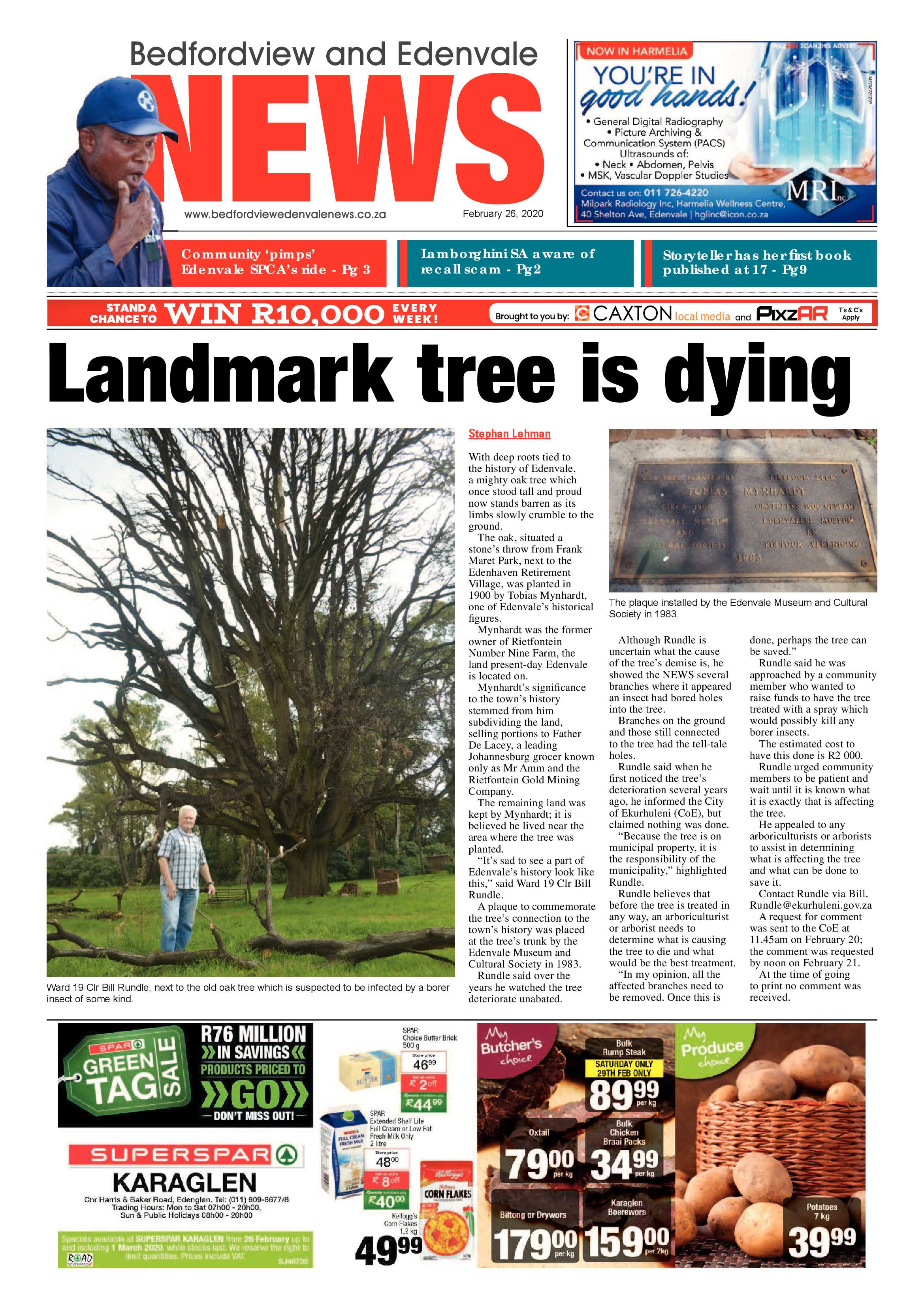 Bedfordview and Edenvale News 26 February 2020 page 1