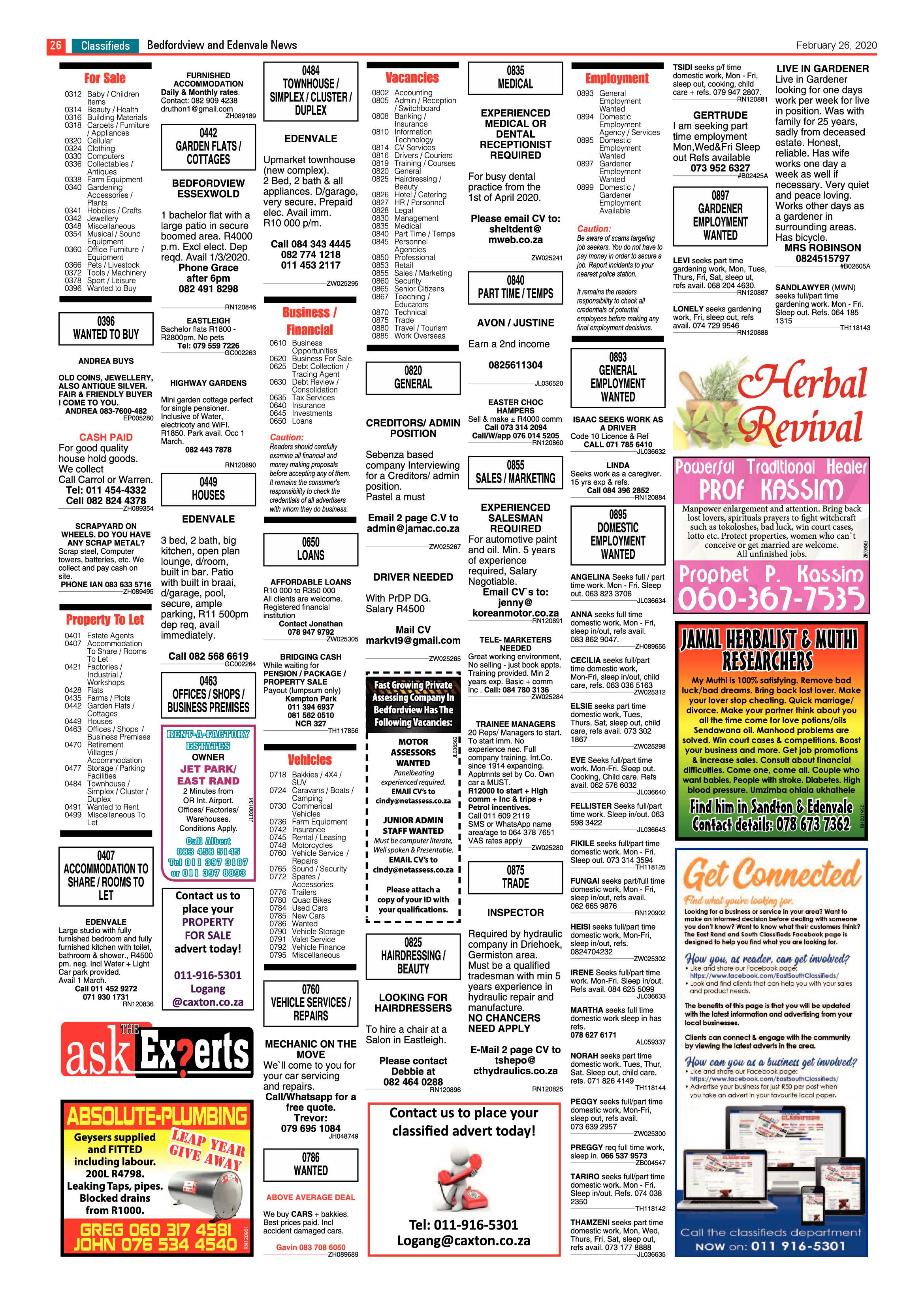 Bedfordview and Edenvale News 26 February 2020 page 26