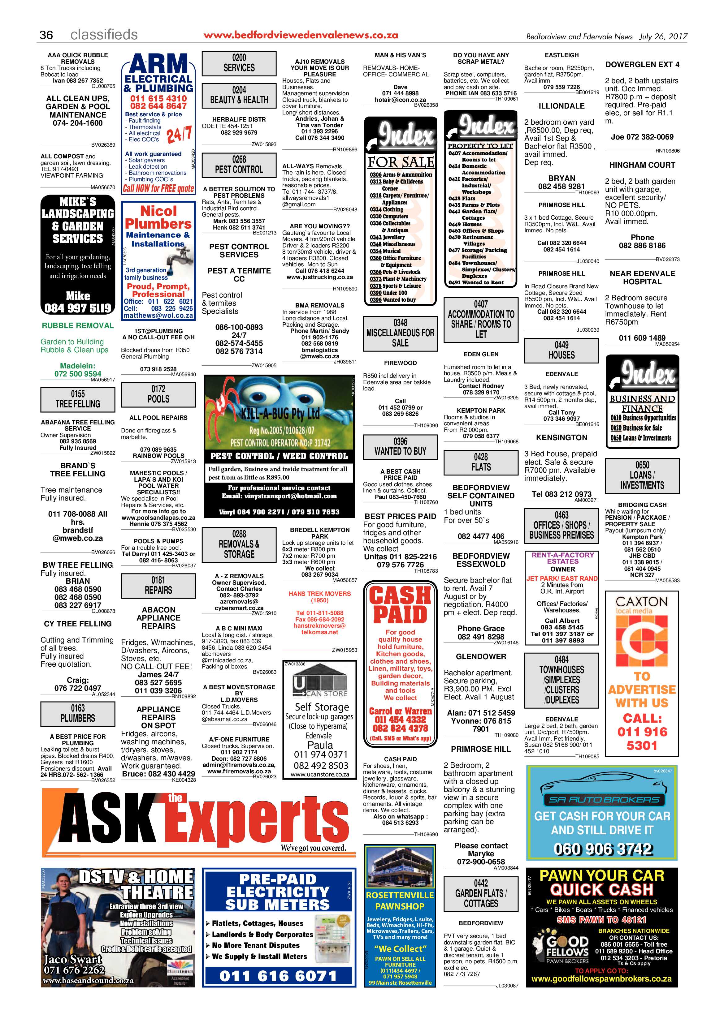 Bedfordview and Edenvale News 26 July 2017 page 36