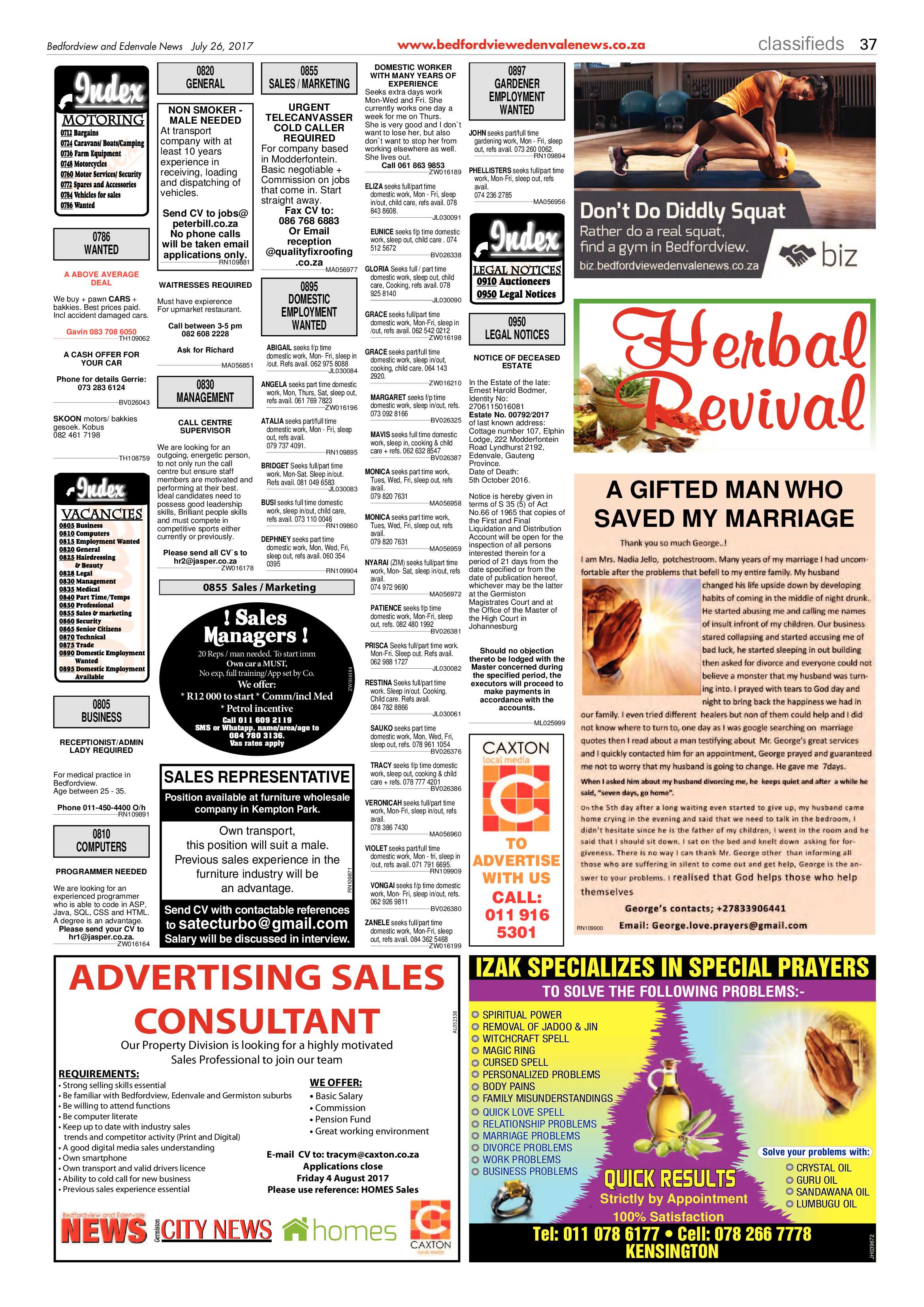 Bedfordview and Edenvale News 26 July 2017 page 37