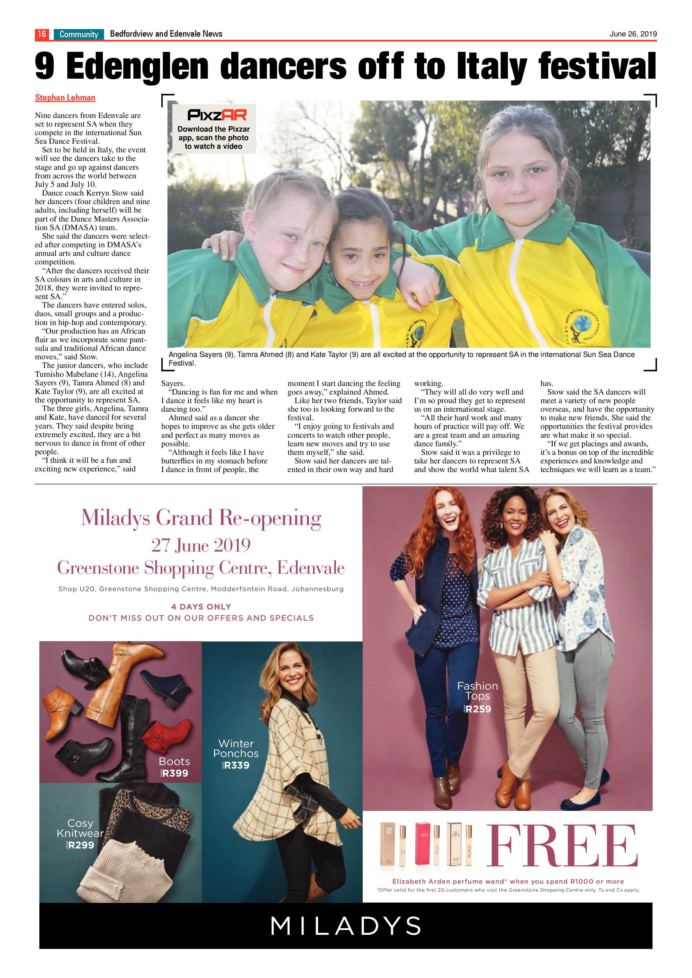 Bedfordview and Edenvale News 26 June 2019 page 16