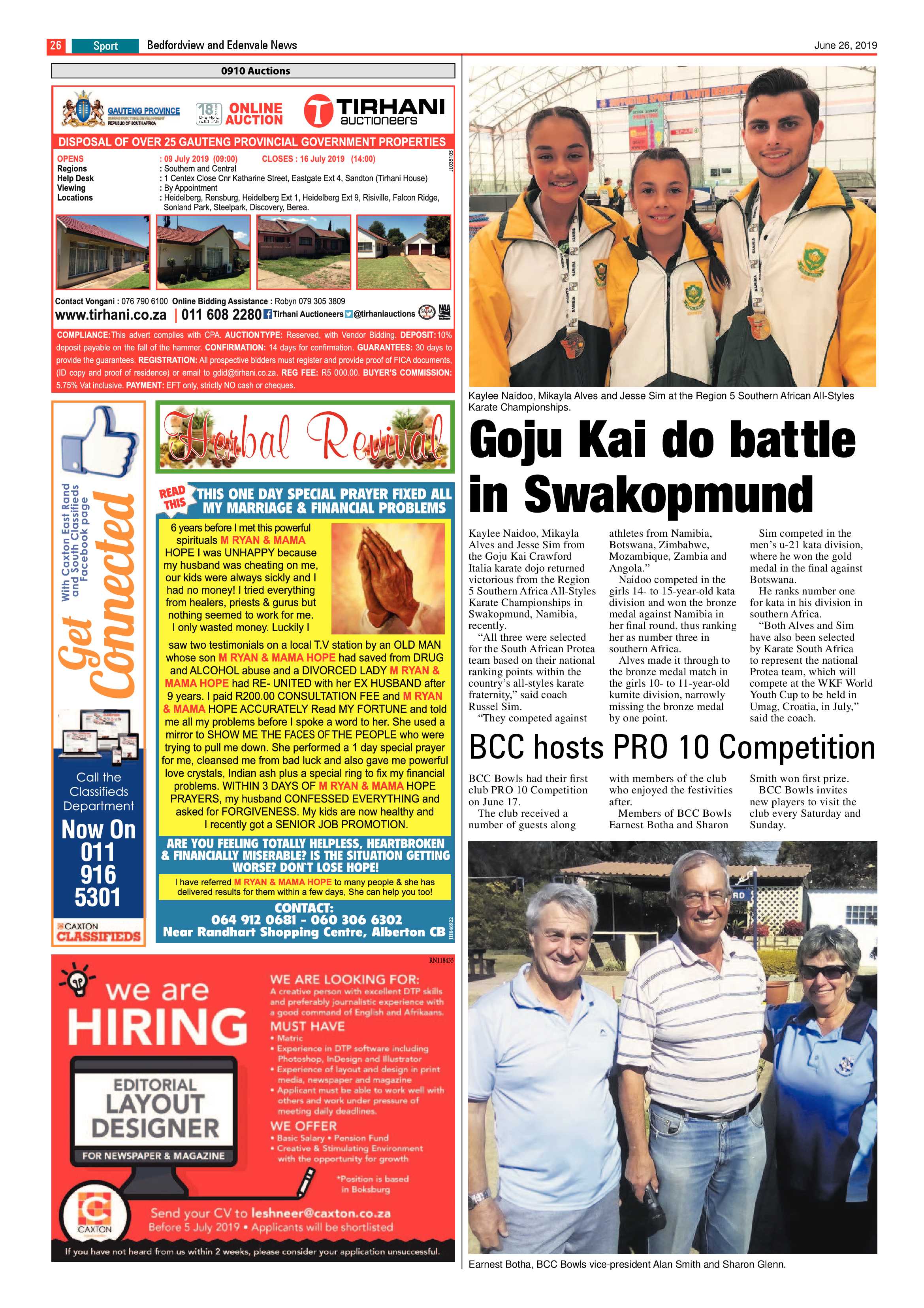 Bedfordview and Edenvale News 26 June 2019 page 26