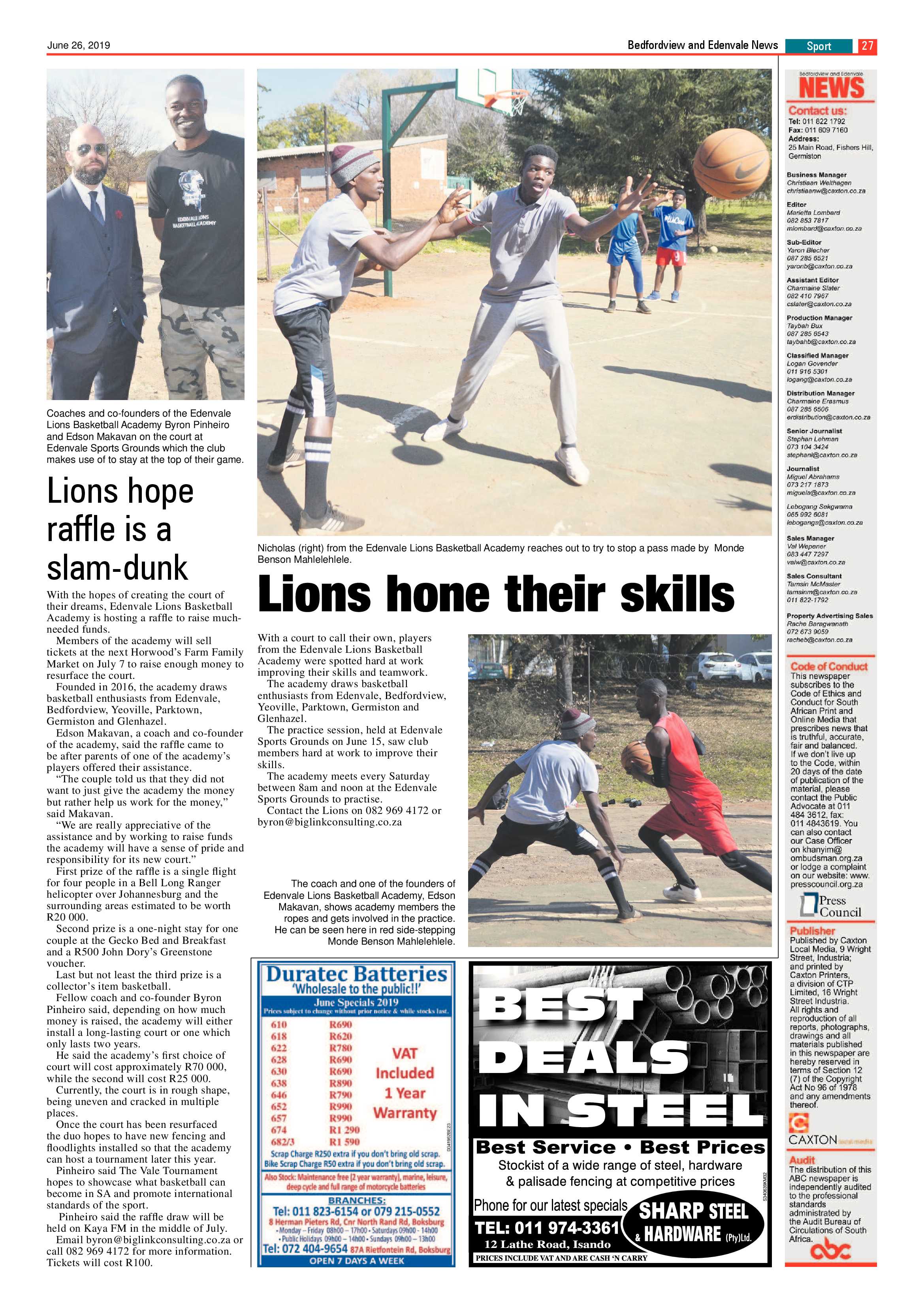 Bedfordview and Edenvale News 26 June 2019 page 27