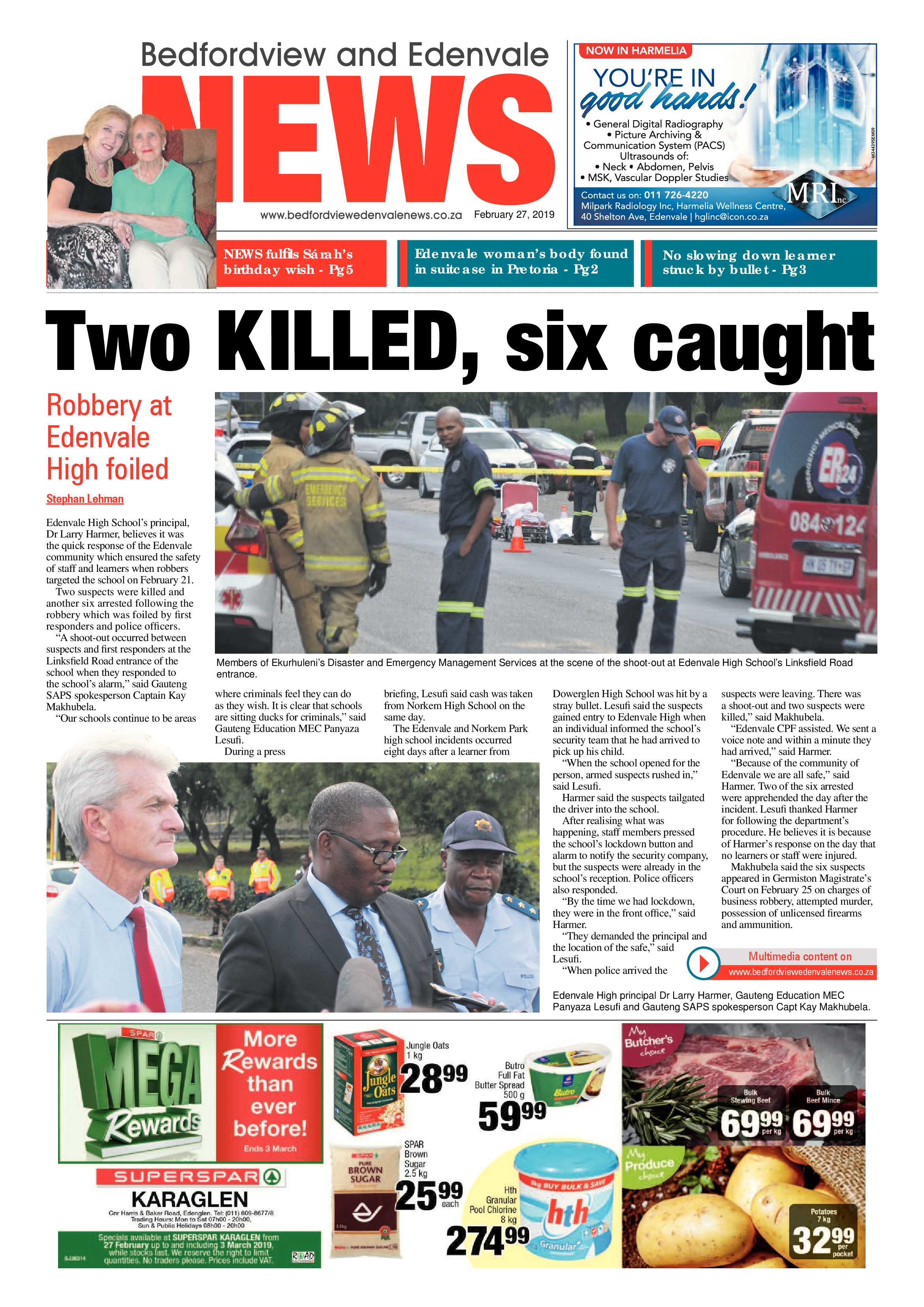 Bedfordview and Edenvale News 27 February 2019 page 1