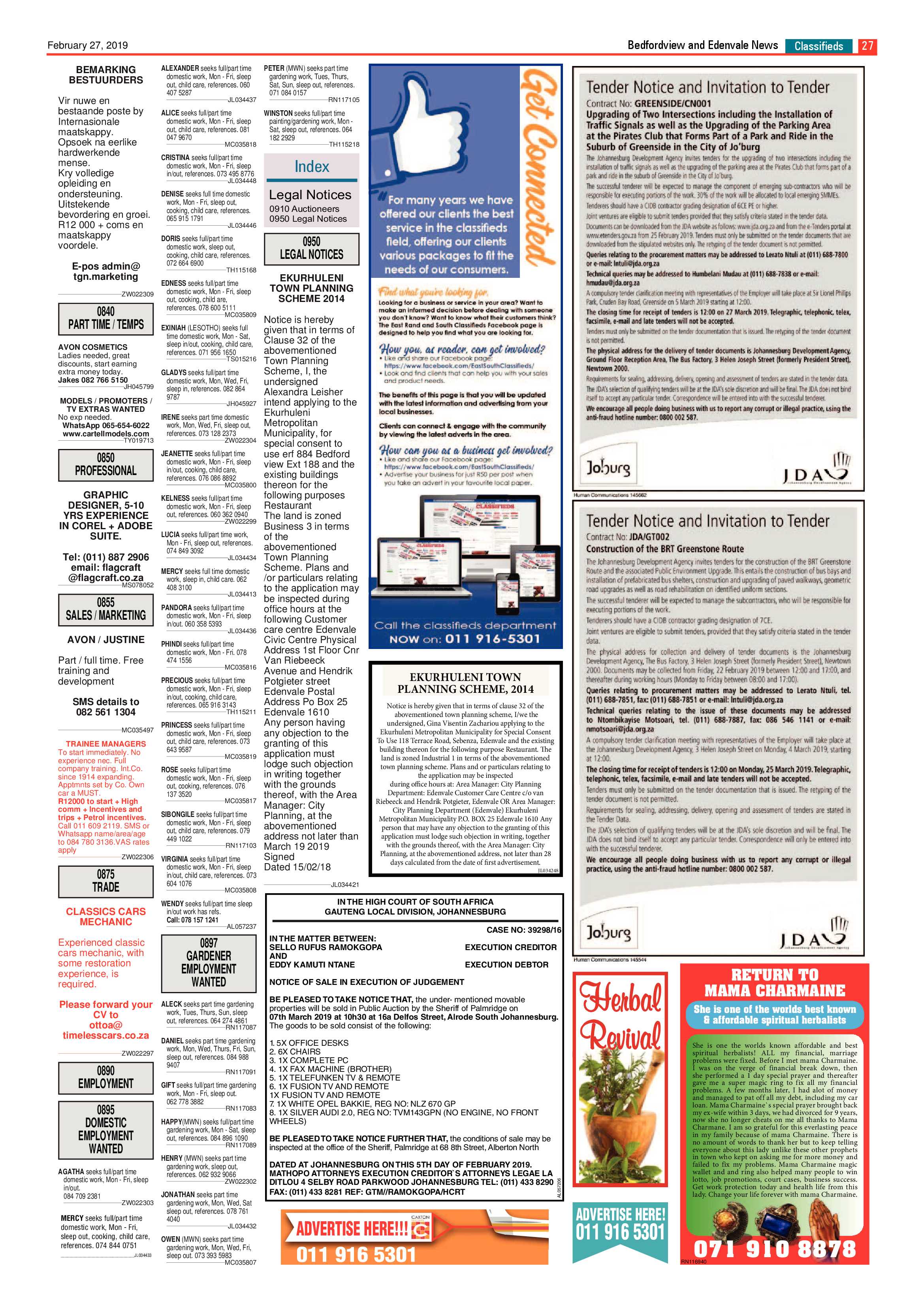 Bedfordview and Edenvale News 27 February 2019 page 27