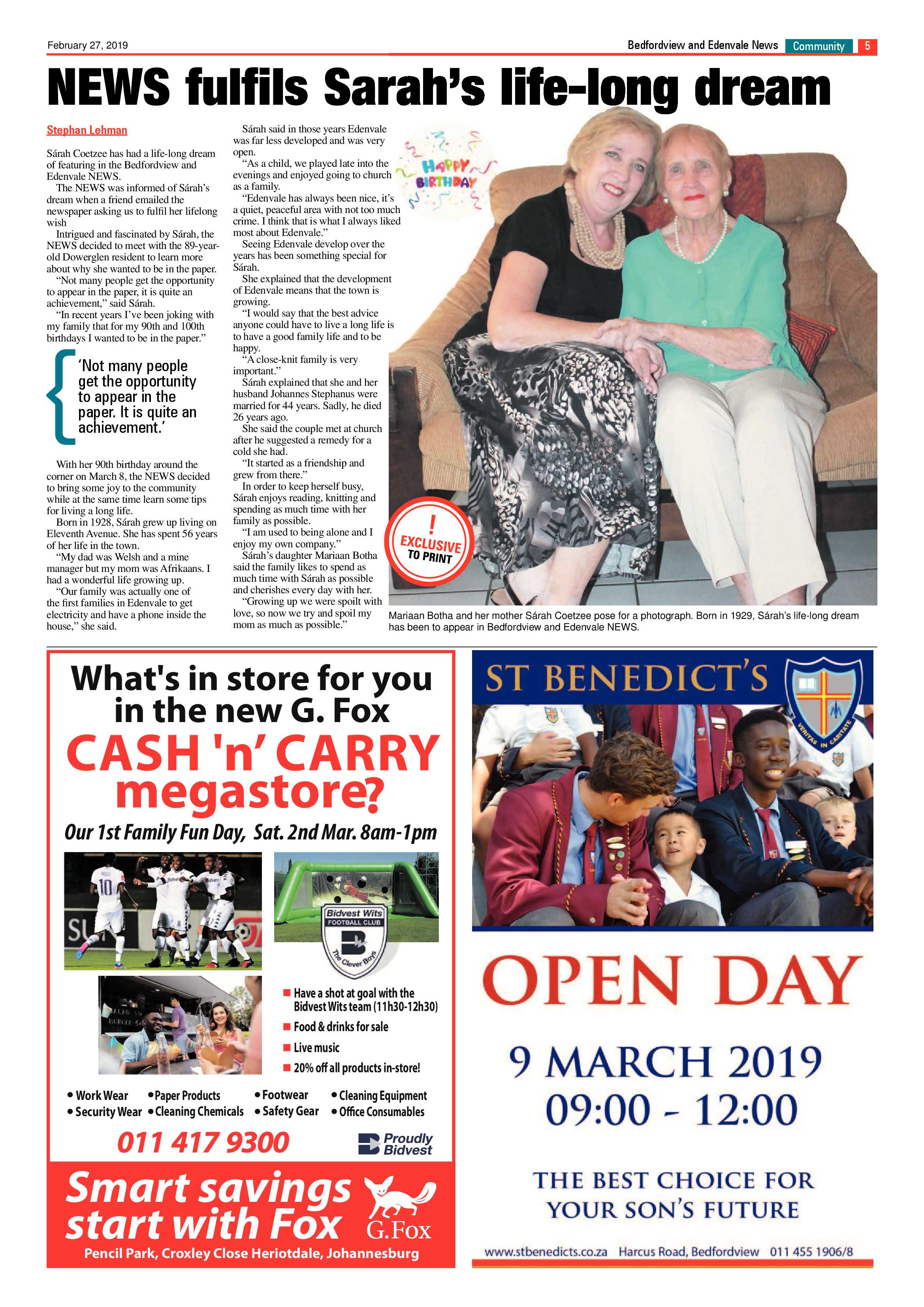 Bedfordview and Edenvale News 27 February 2019 page 5