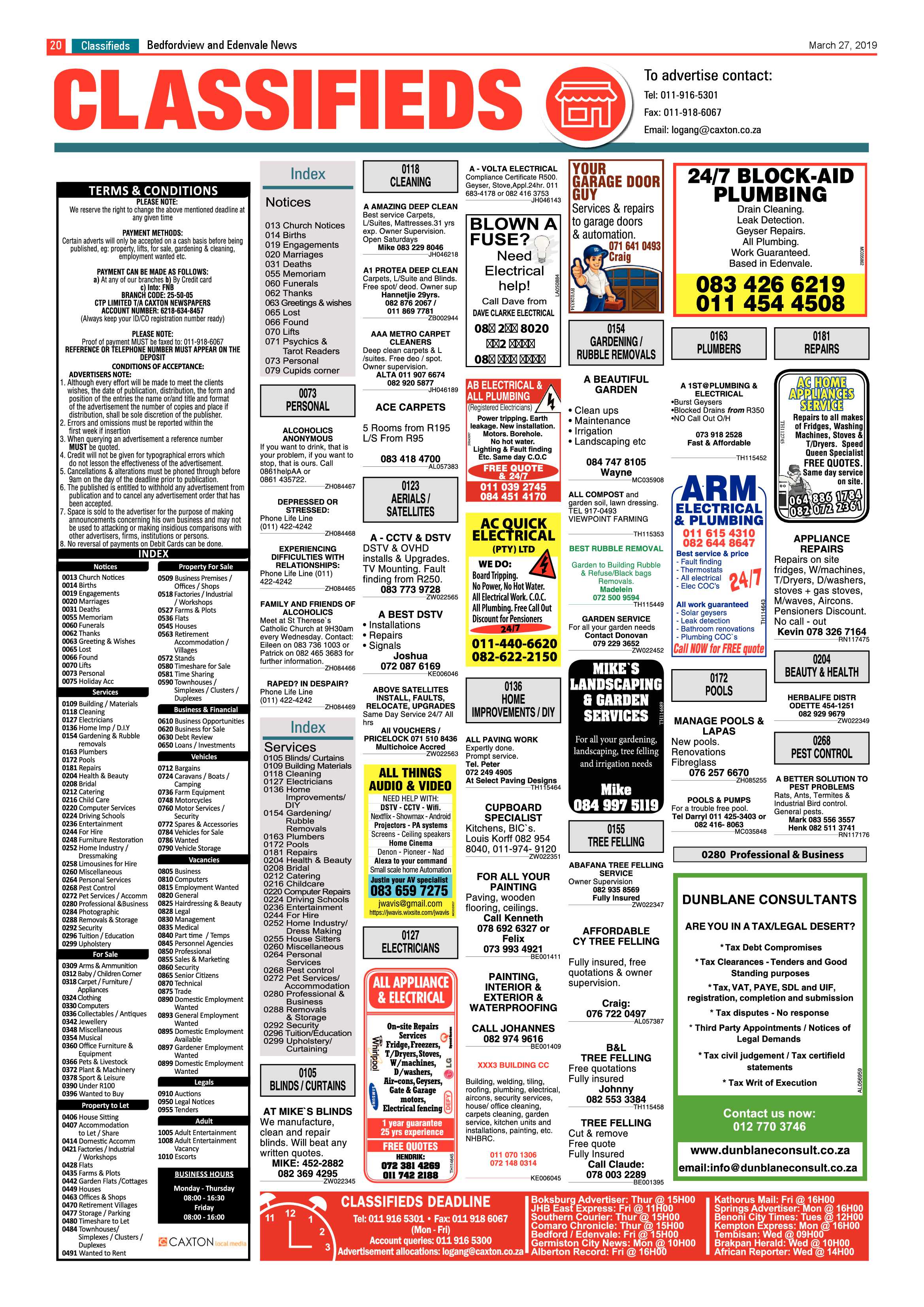 Bedfordview and Edenvale News 27 March 2019 page 20