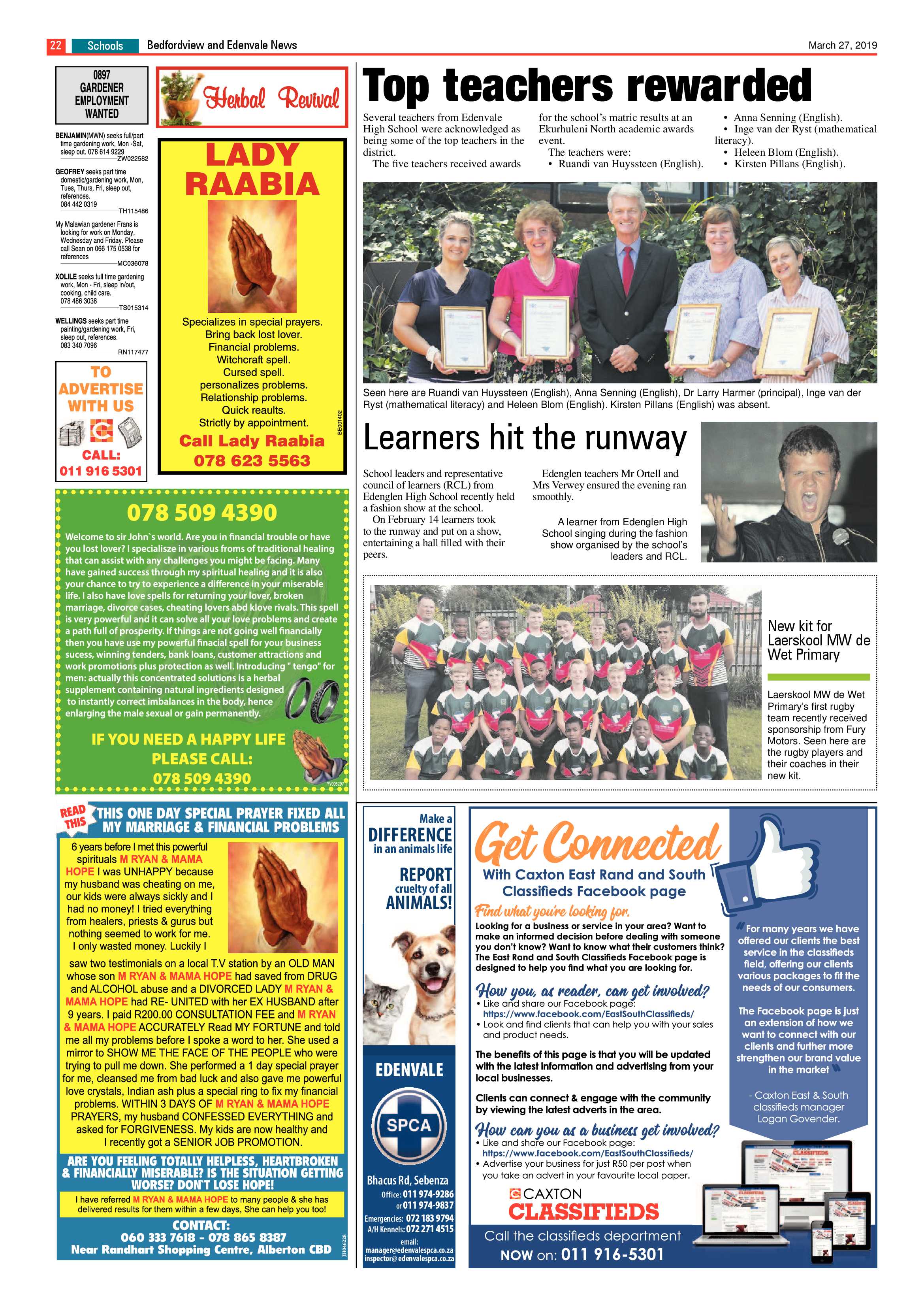 Bedfordview and Edenvale News 27 March 2019 page 22