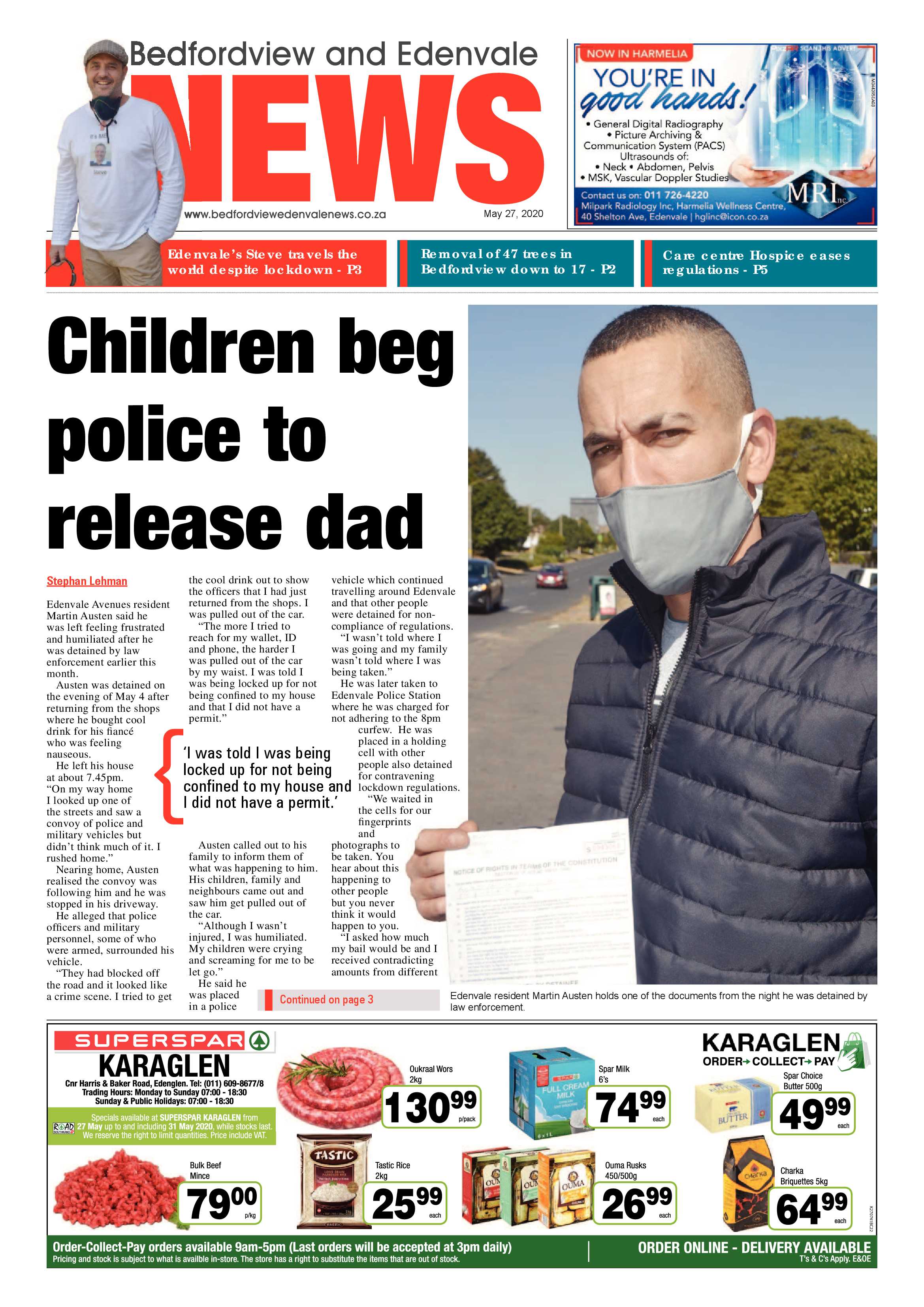 Bedfordview and Edenvale News 27 May 2020 page 1