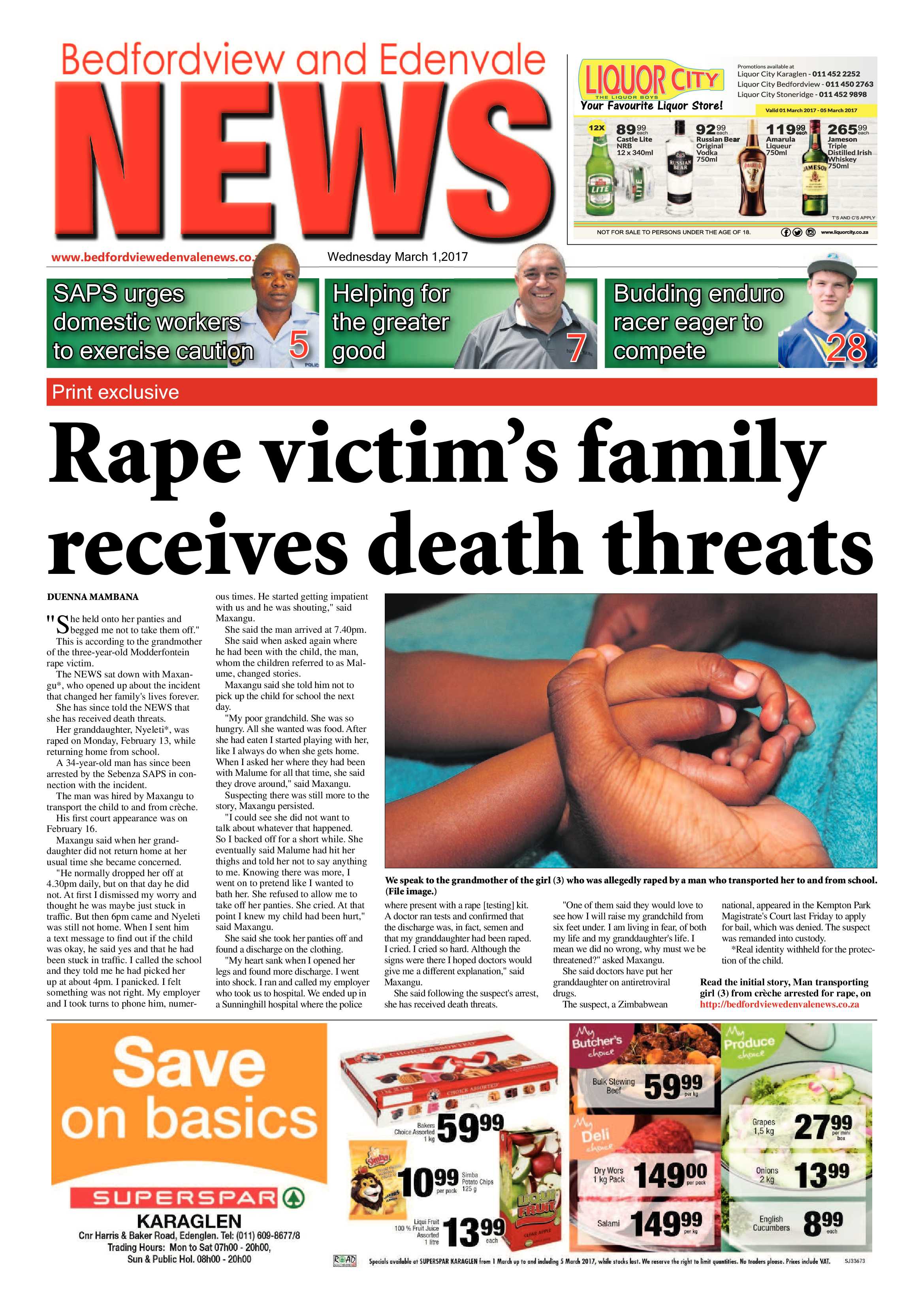 Bedfordview and Edenvale News 01 March 2017 page 1