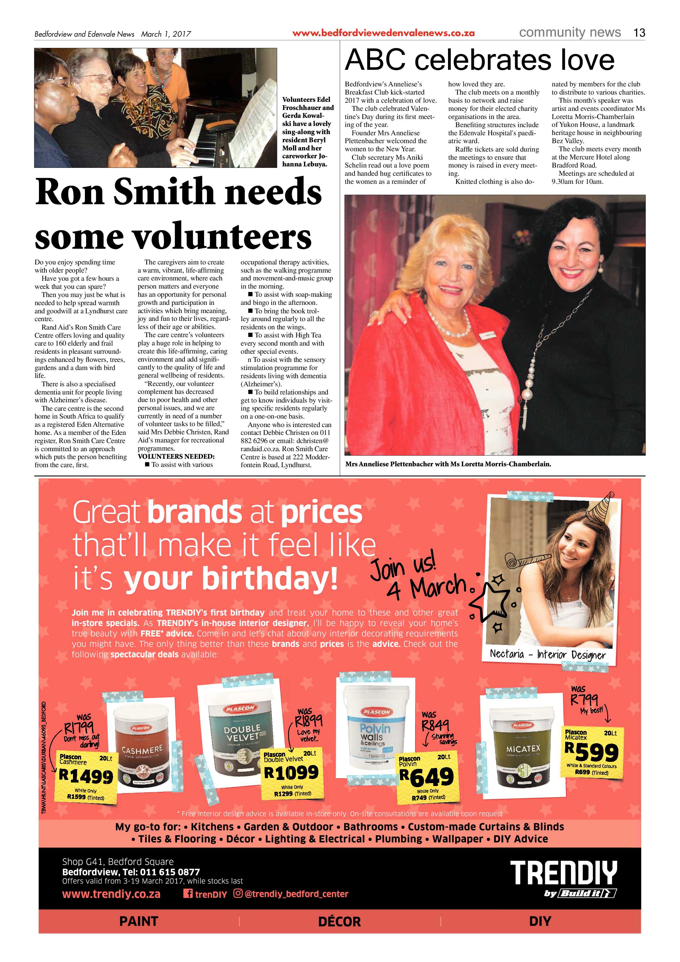 Bedfordview and Edenvale News 01 March 2017 page 13