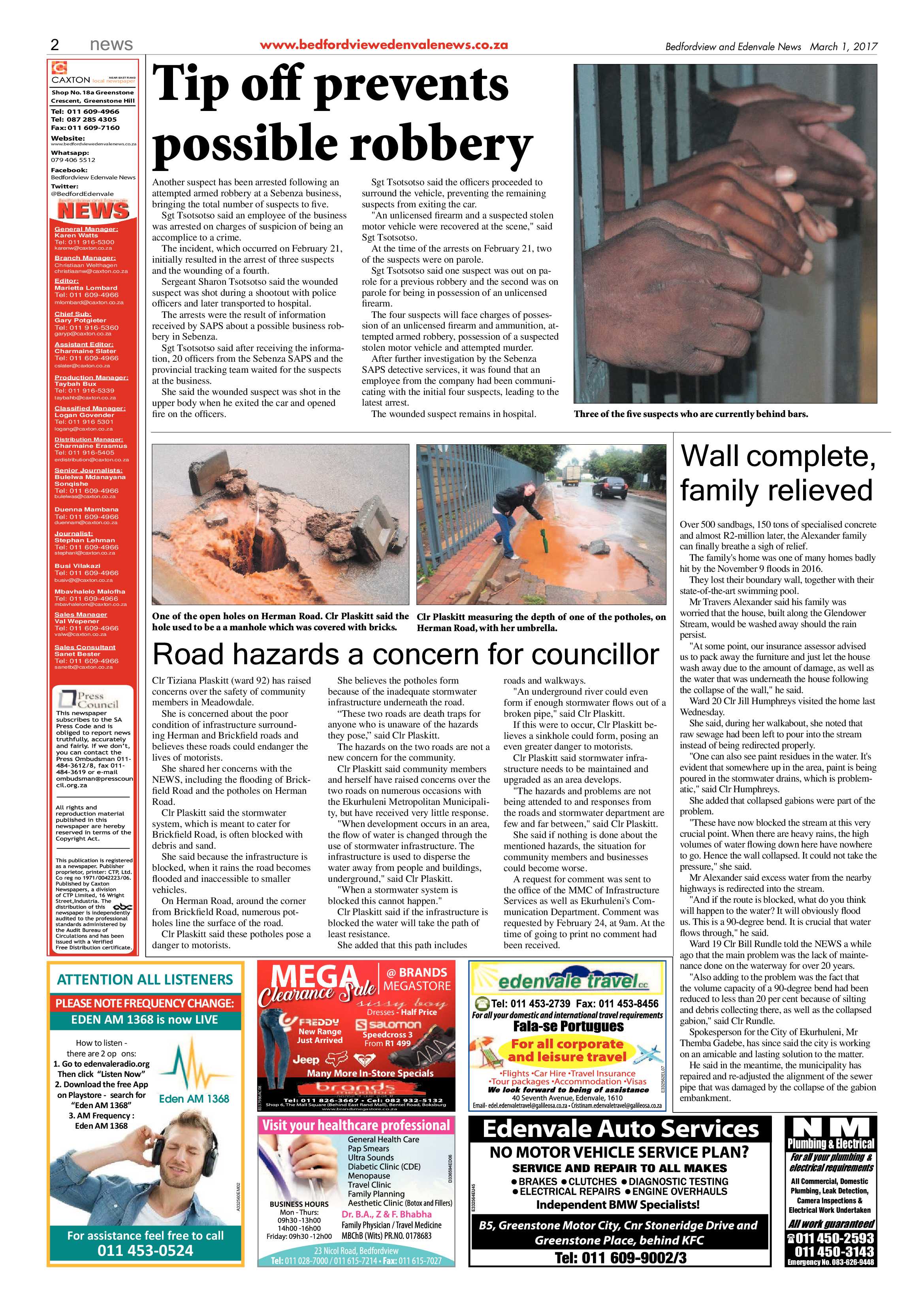 Bedfordview and Edenvale News 01 March 2017 page 2