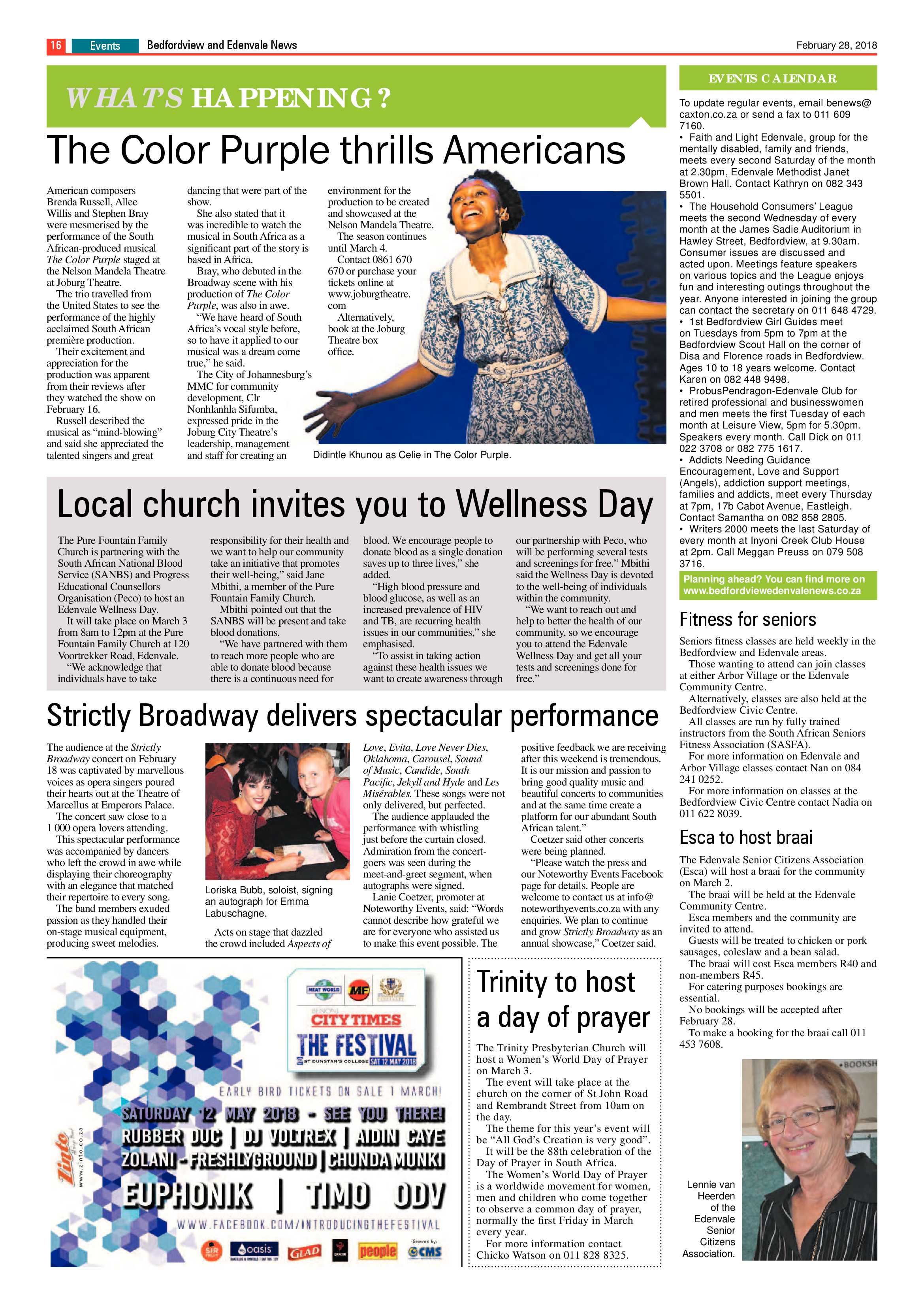 Bedfordview and Edenvale News 28 February 2018 page 16