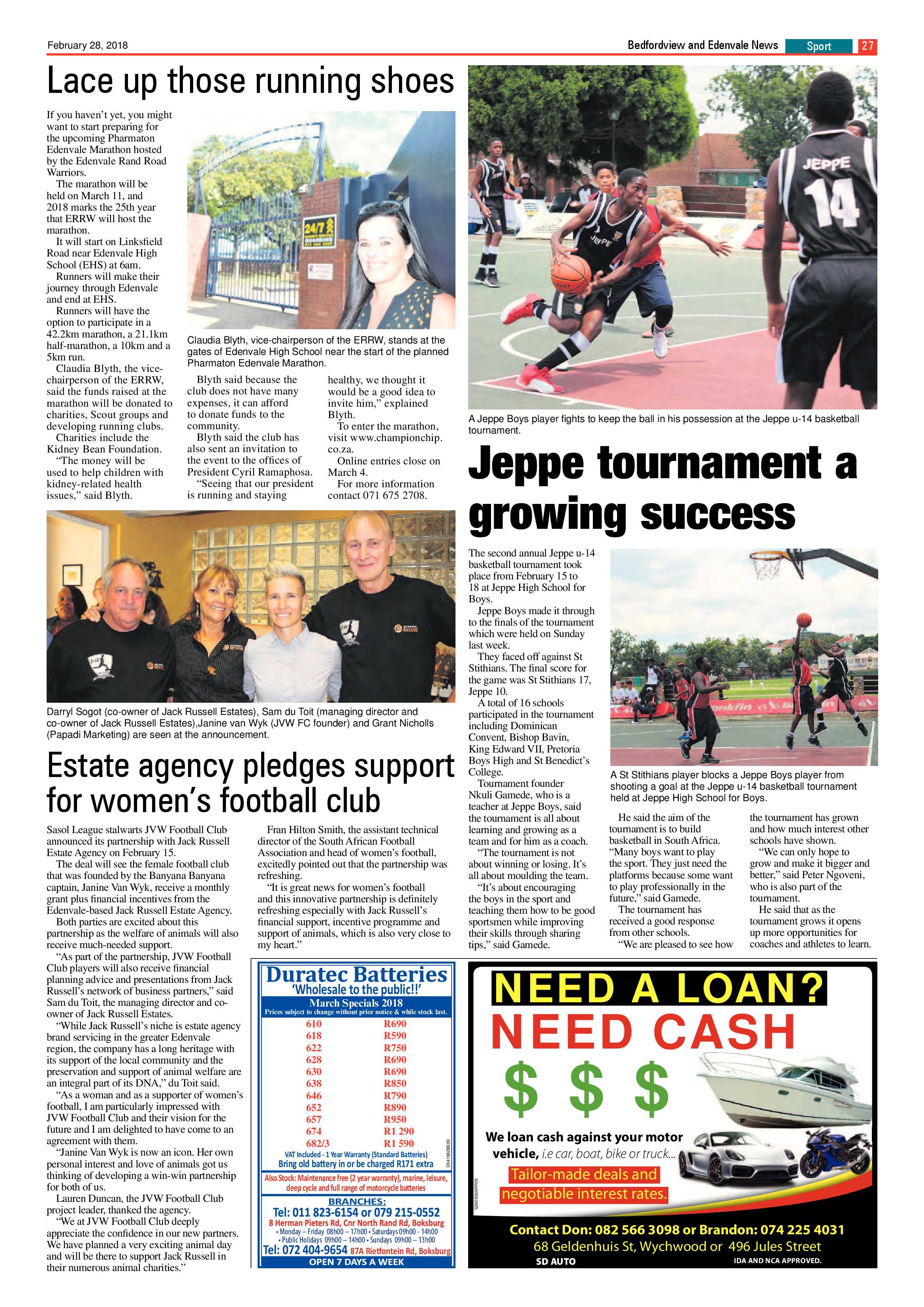 Bedfordview and Edenvale News 28 February 2018 page 27