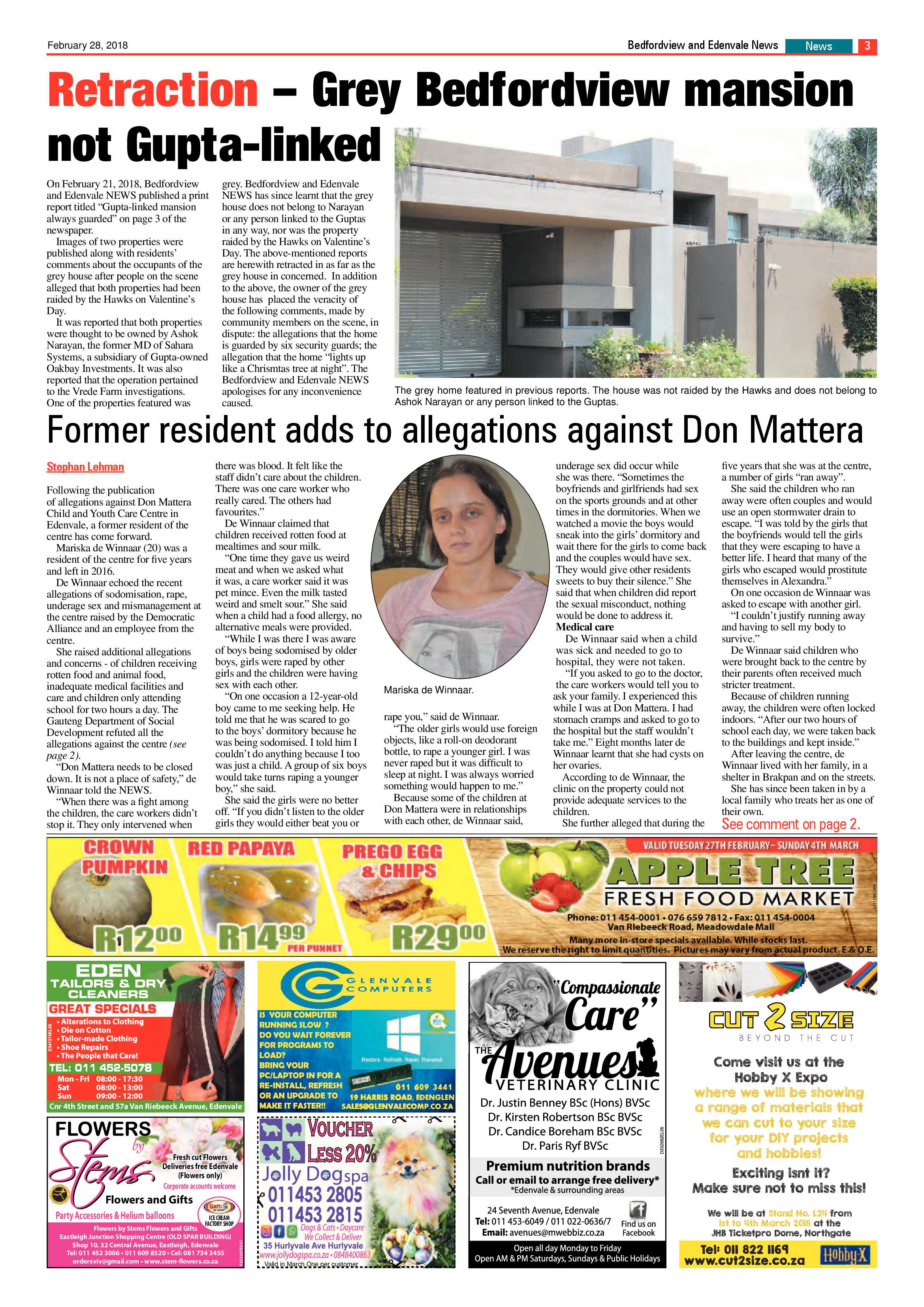 Bedfordview and Edenvale News 28 February 2018 page 3