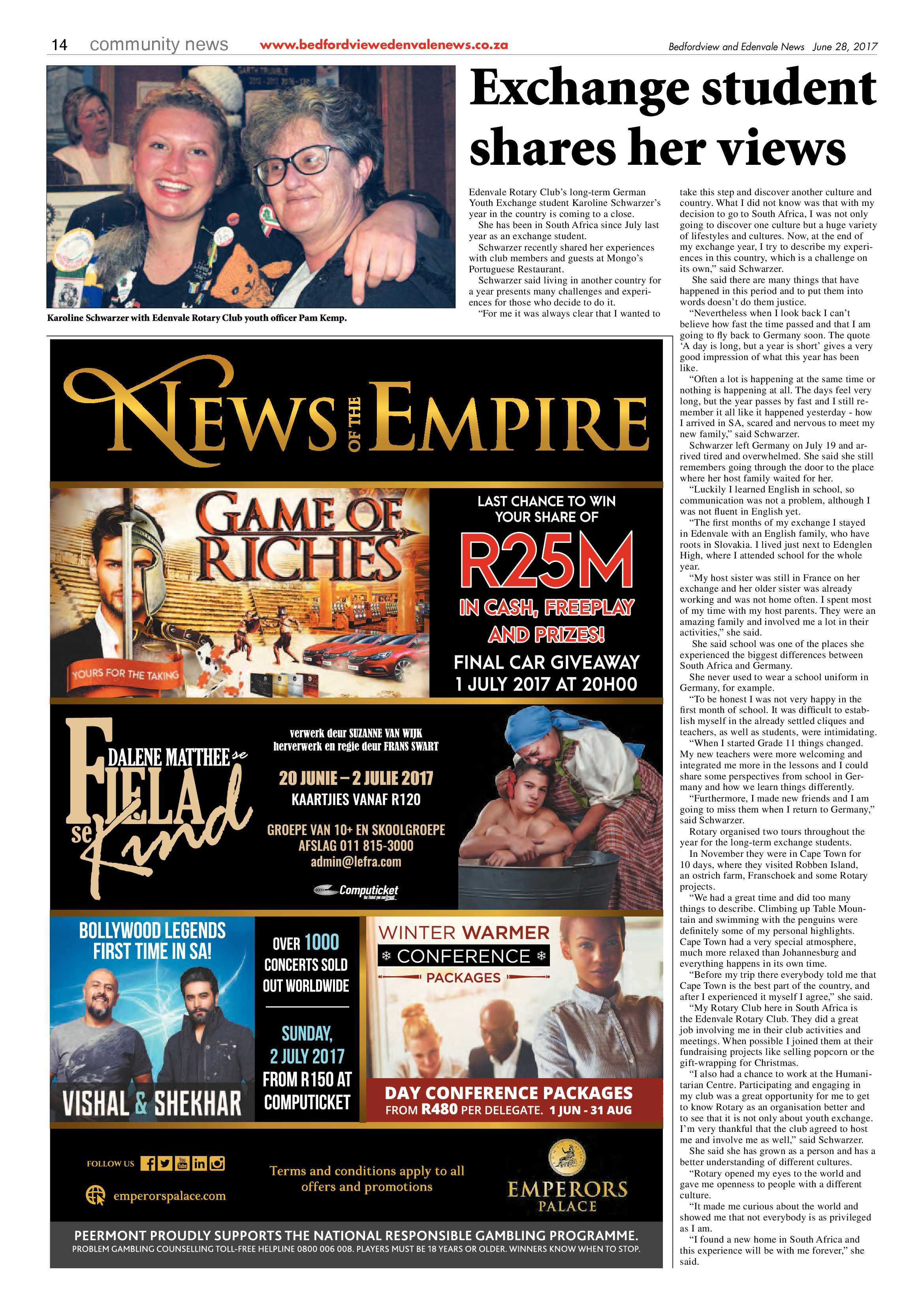 Bedfordview and Edenvale News 28 June 2017 page 14