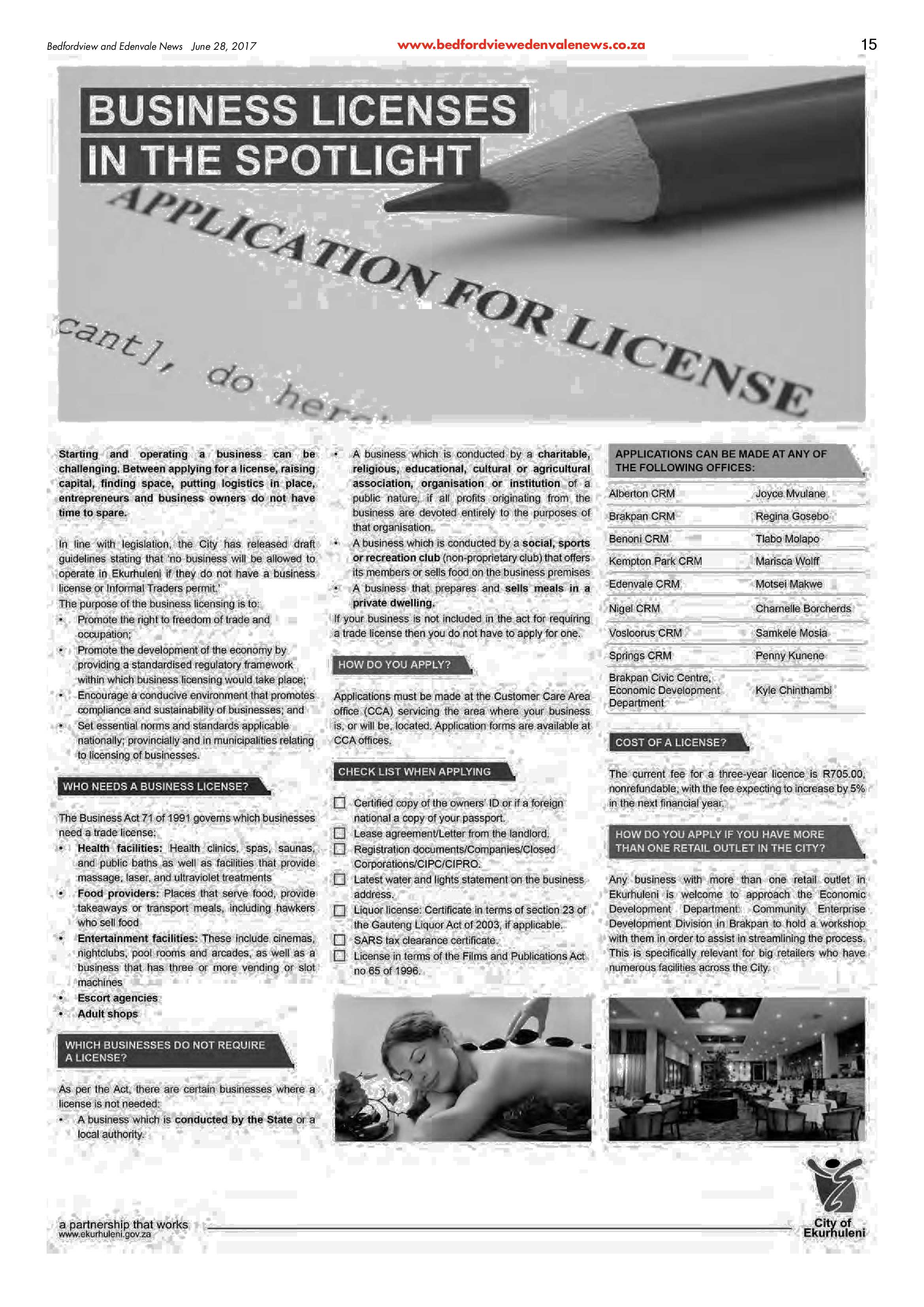 Bedfordview and Edenvale News 28 June 2017 page 15