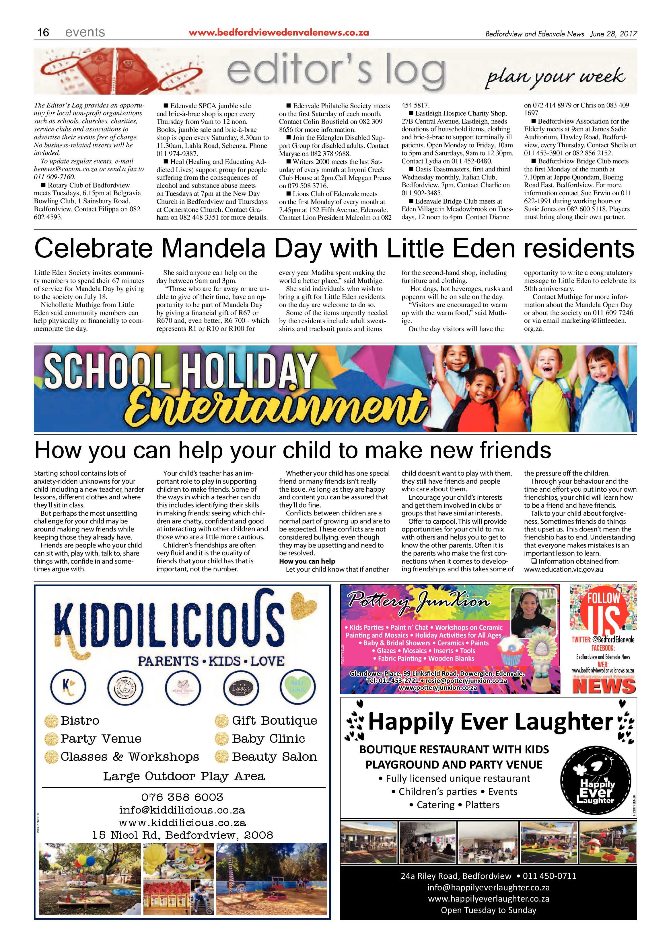 Bedfordview and Edenvale News 28 June 2017 page 16