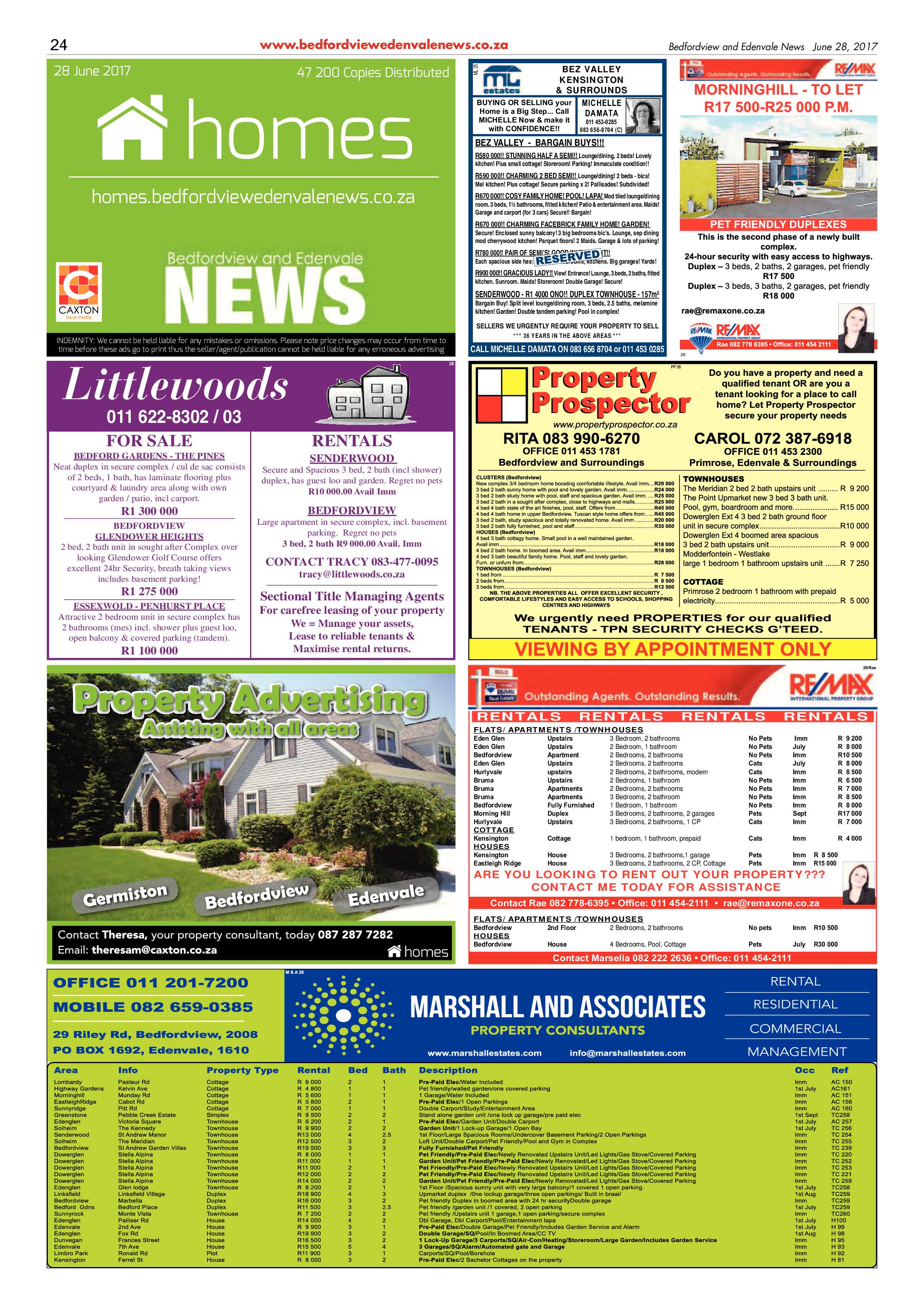 Bedfordview and Edenvale News 28 June 2017 page 24