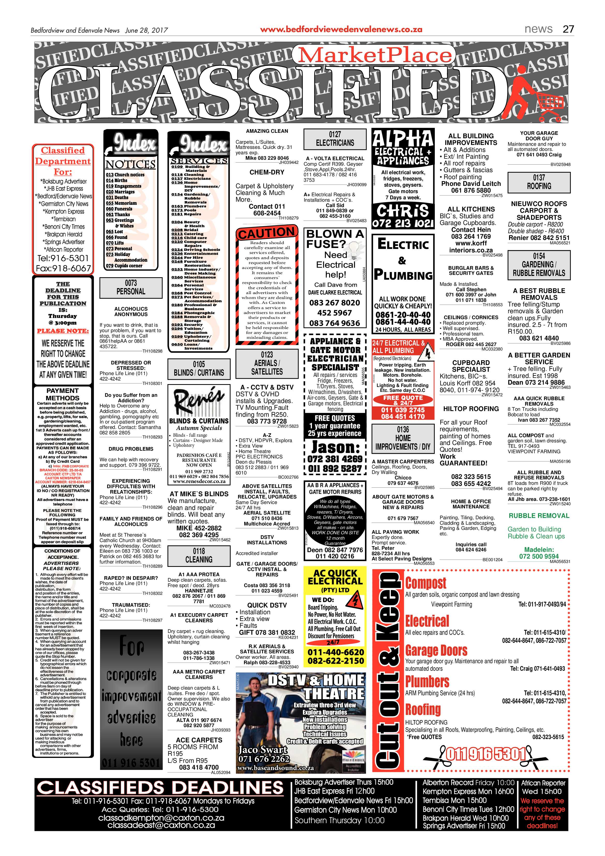 Bedfordview and Edenvale News 28 June 2017 page 27