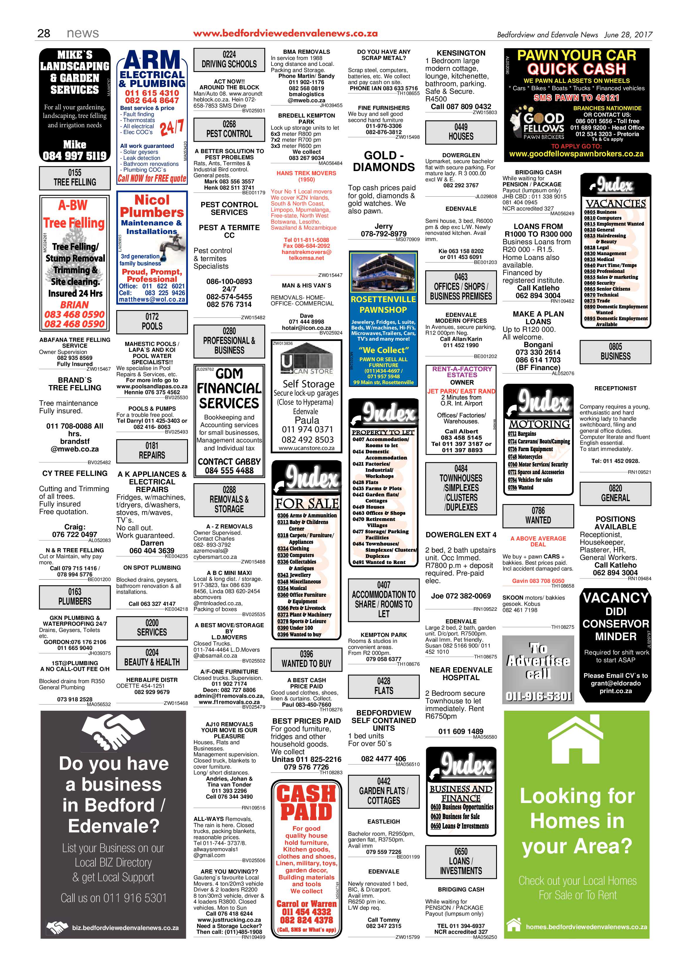 Bedfordview and Edenvale News 28 June 2017 page 28