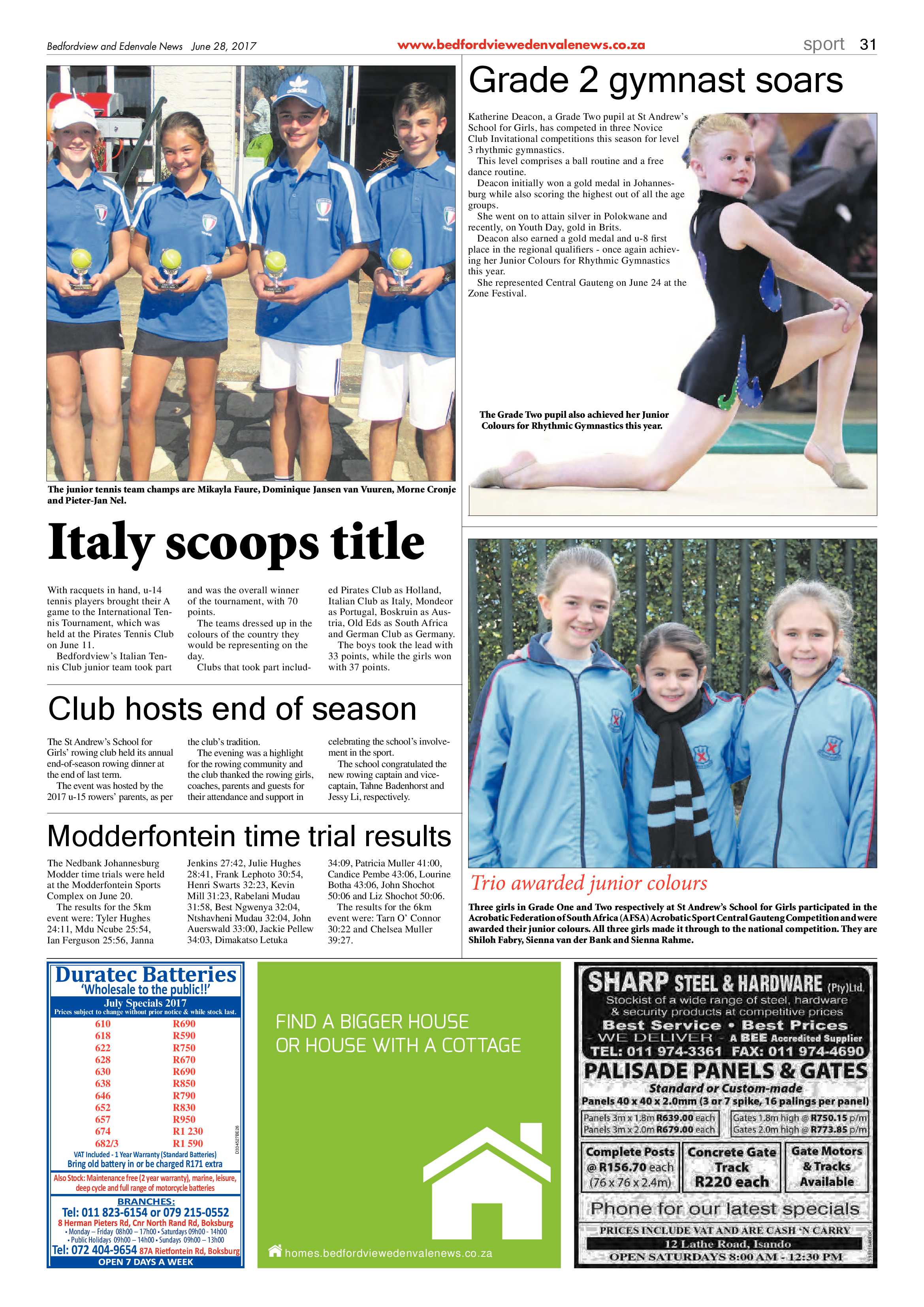 Bedfordview and Edenvale News 28 June 2017 page 31