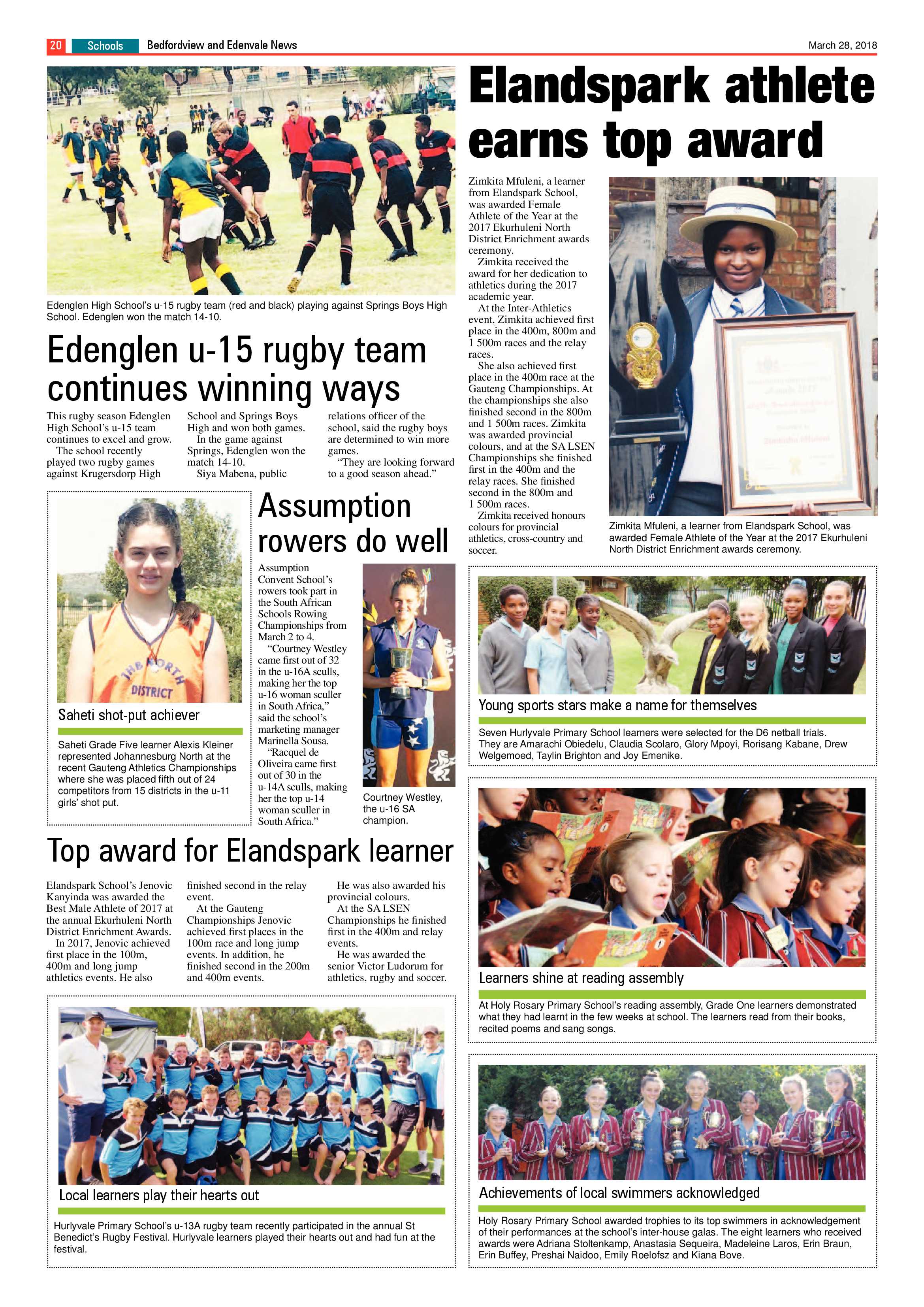 Bedfordview and Edenvale News 28 March 2018 page 20