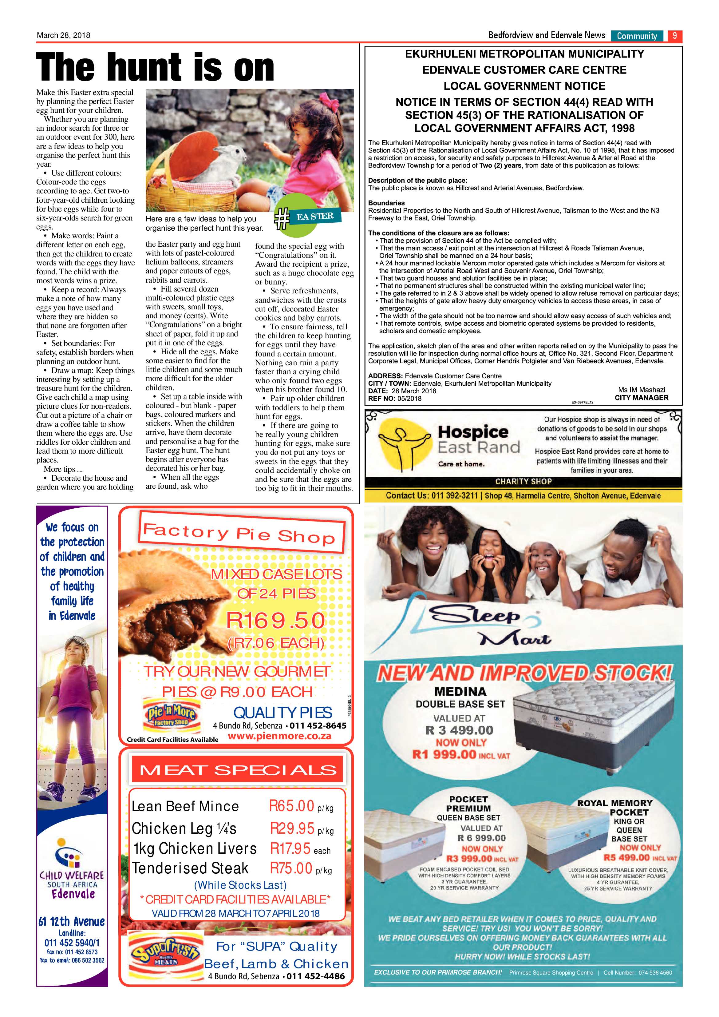 Bedfordview and Edenvale News 28 March 2018 page 9