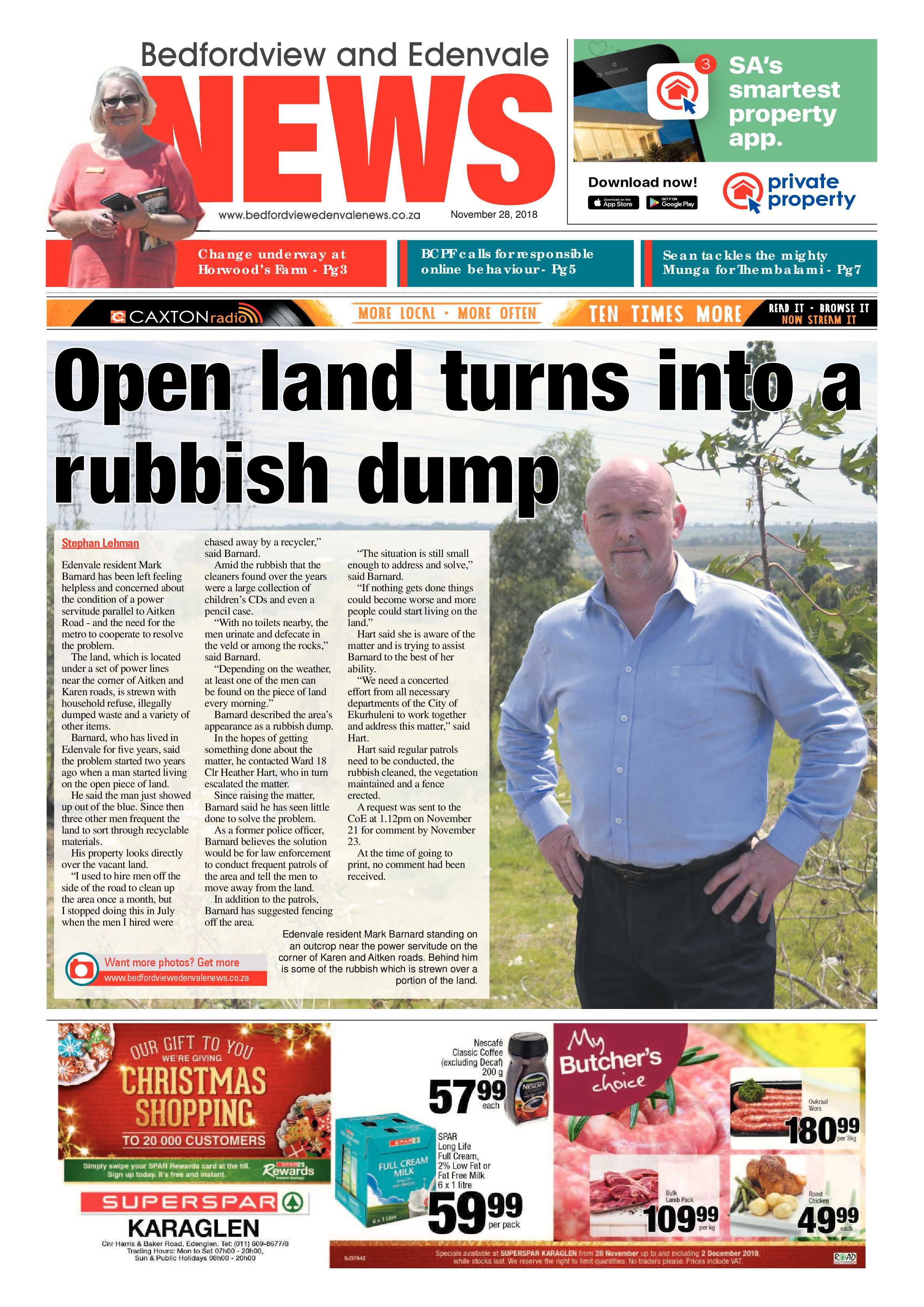 Bedfordview and Edenvale News 28 November 2018 page 1