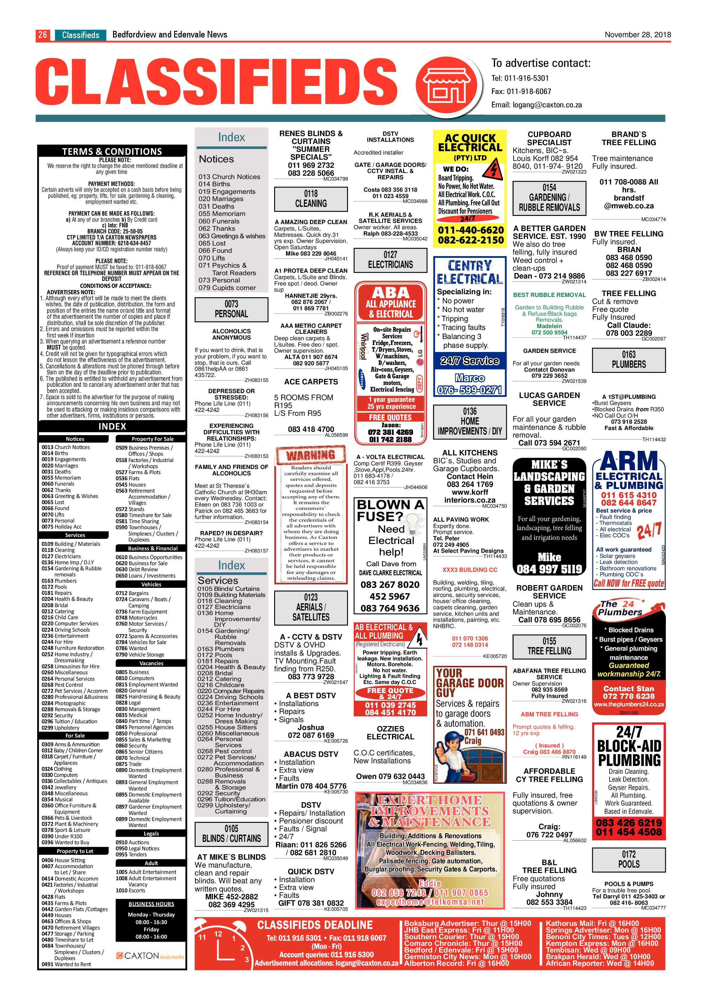 Bedfordview and Edenvale News 28 November 2018 page 26