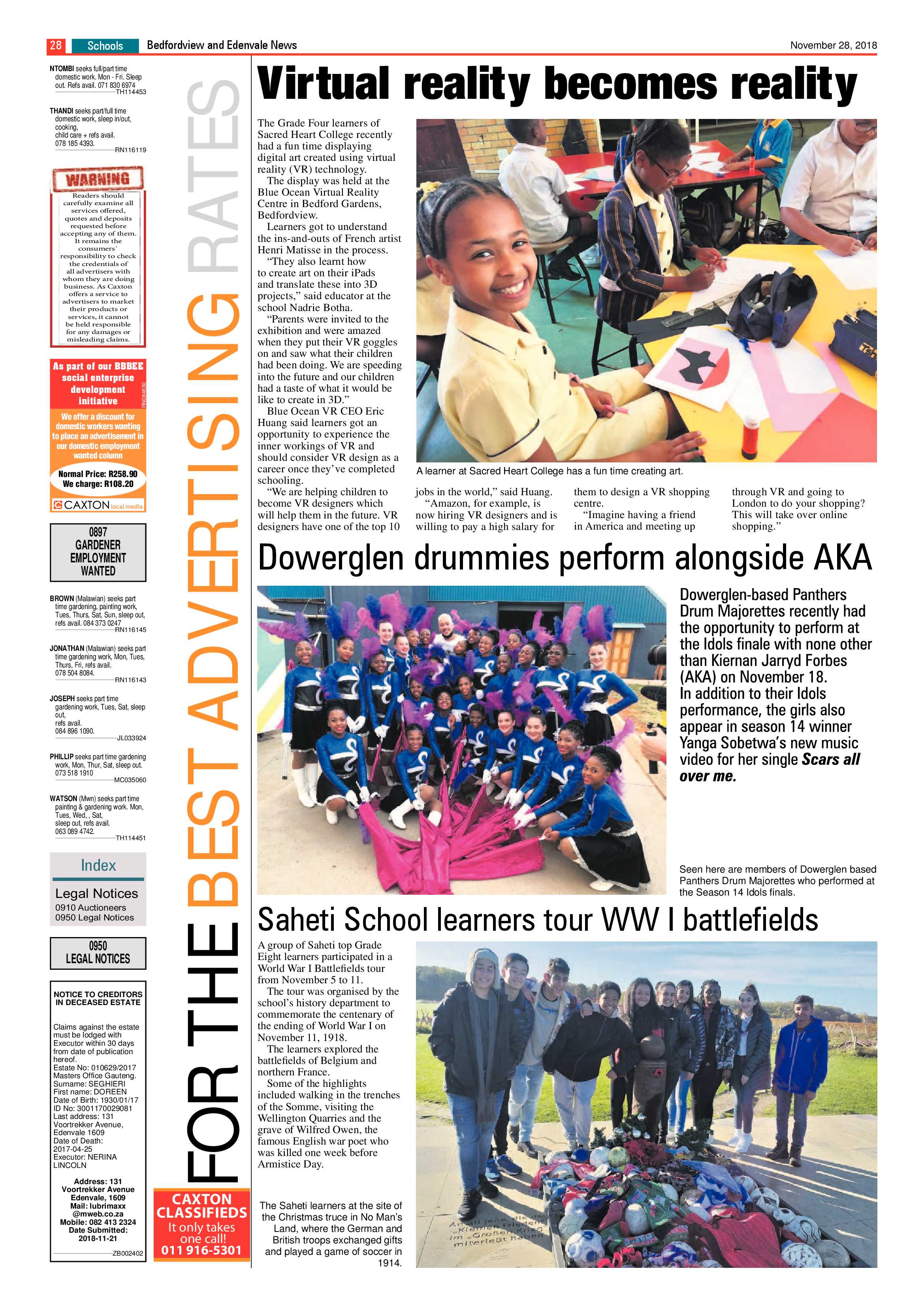 Bedfordview and Edenvale News 28 November 2018 page 28