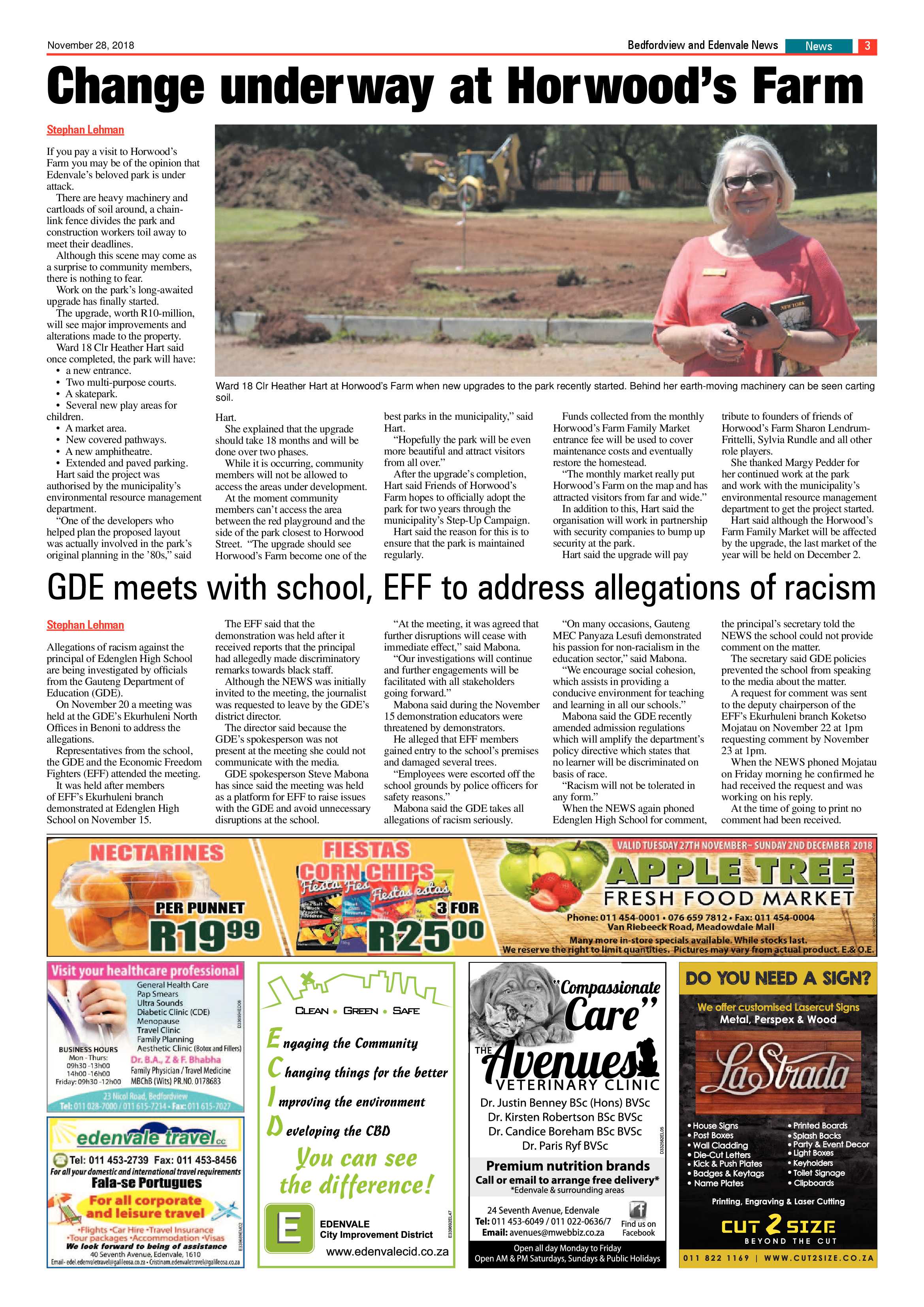 Bedfordview and Edenvale News 28 November 2018 page 3