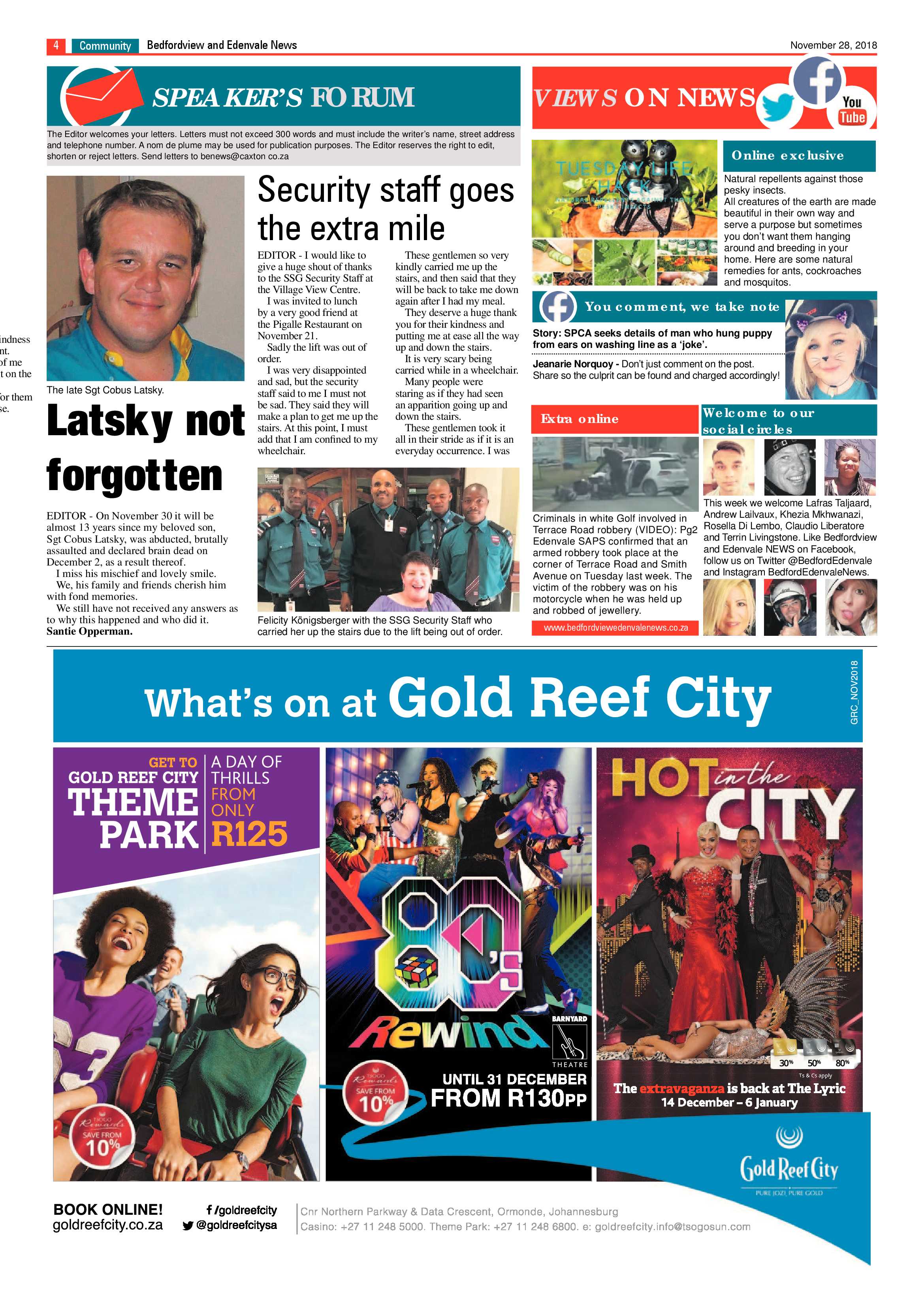 Bedfordview and Edenvale News 28 November 2018 page 4