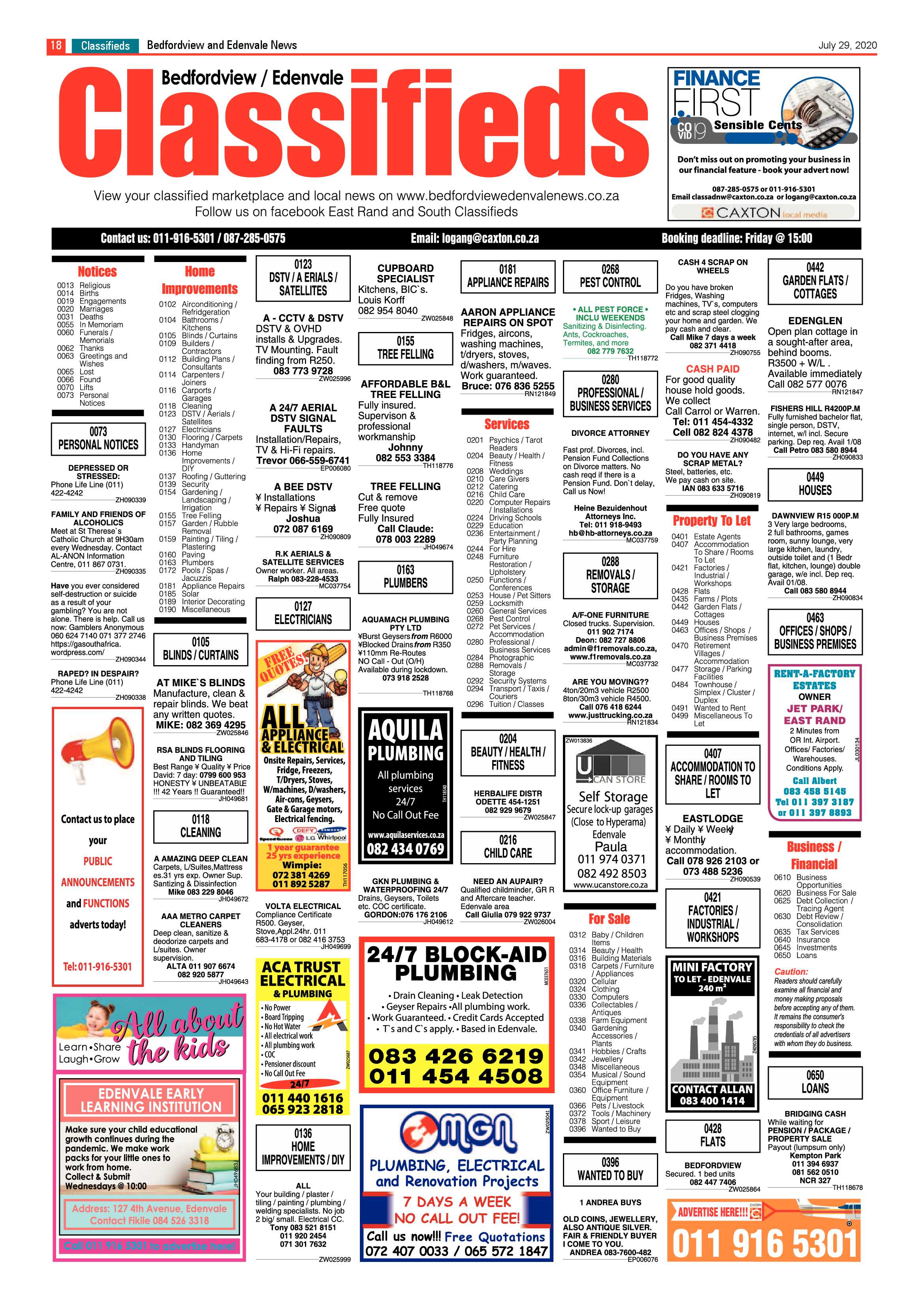 Bedfordview and Edenvale News 29 July 2020 page 18