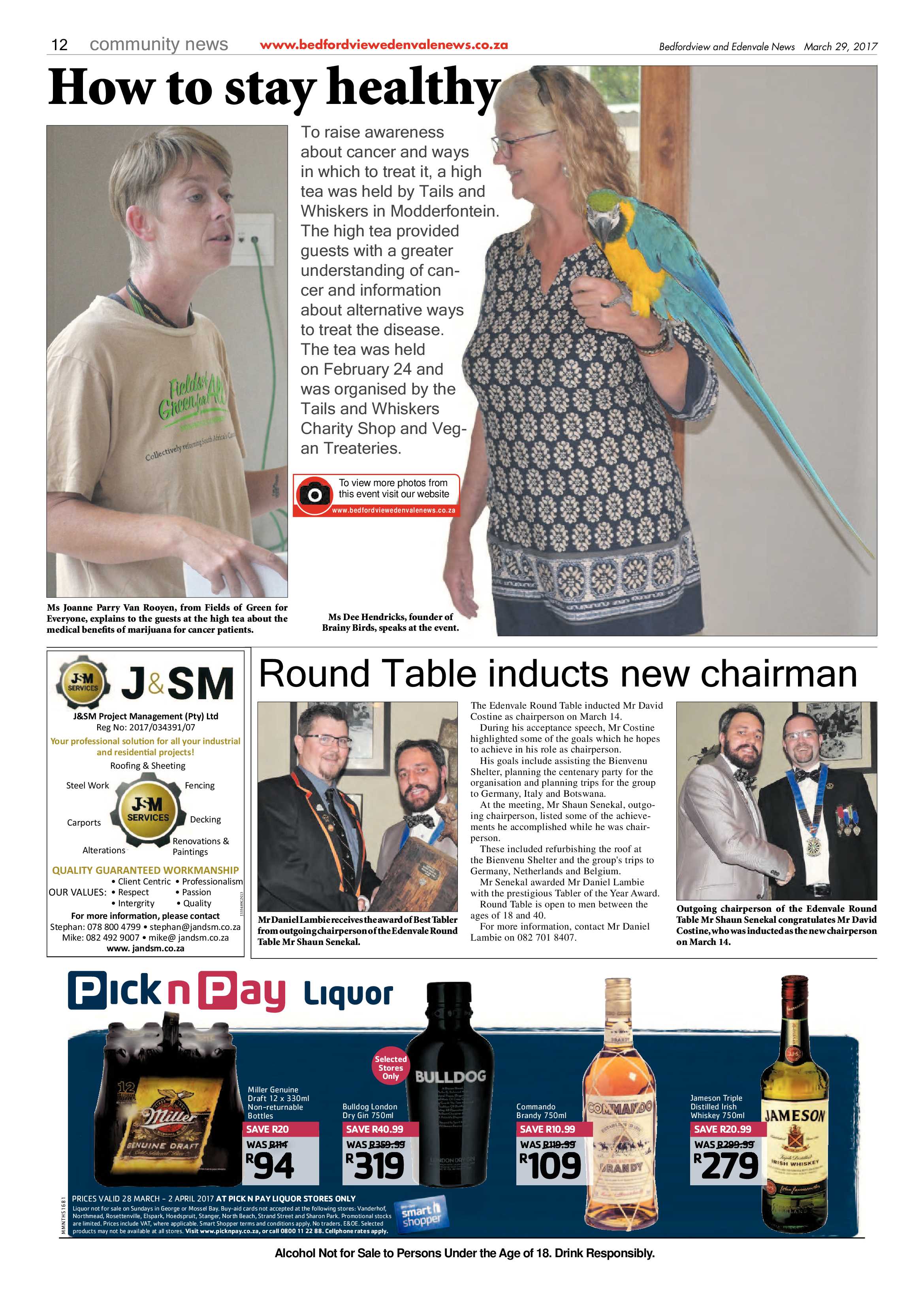 Bedfordview and Edenvale News 29 March 2017 page 12
