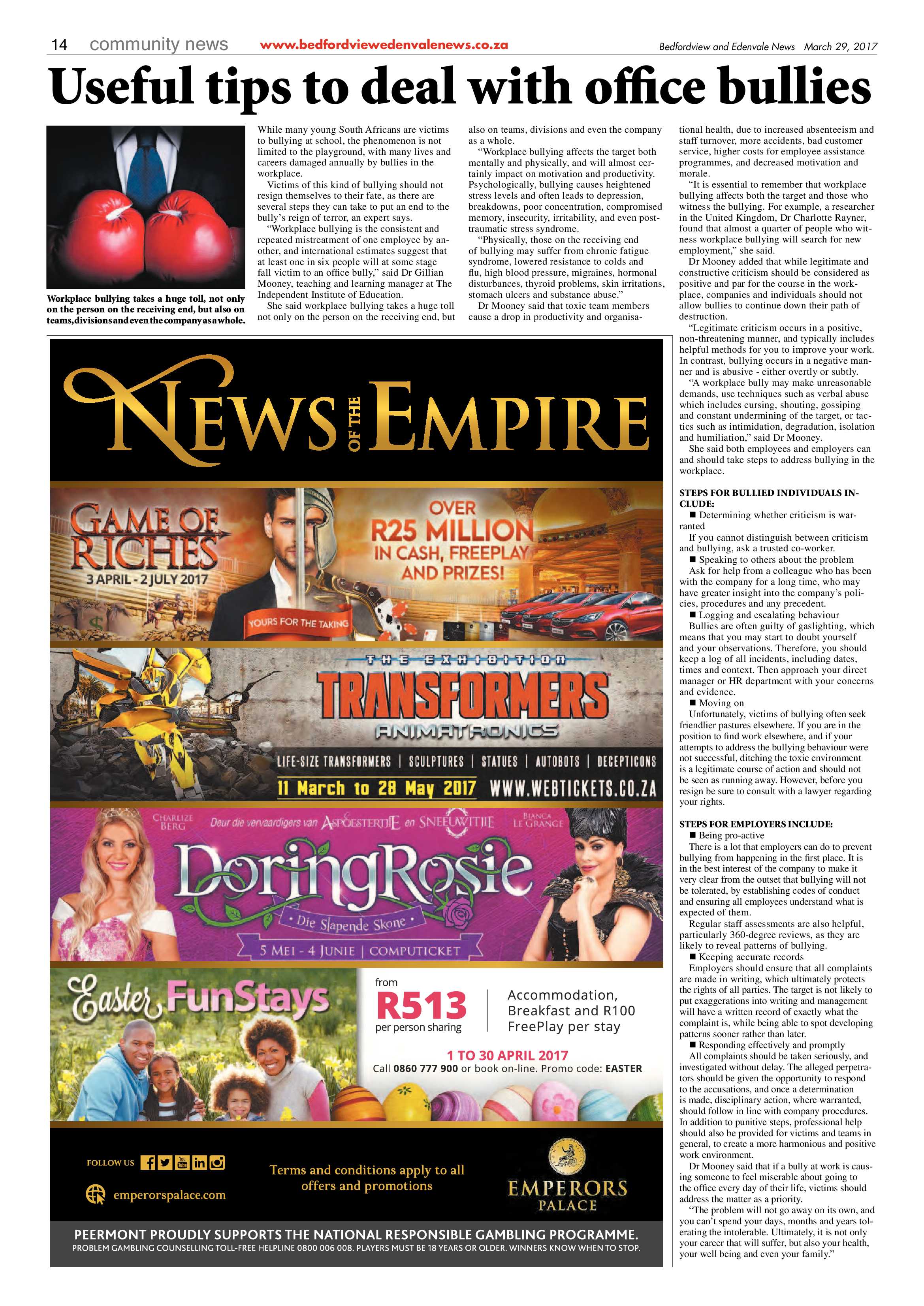 Bedfordview and Edenvale News 29 March 2017 page 14
