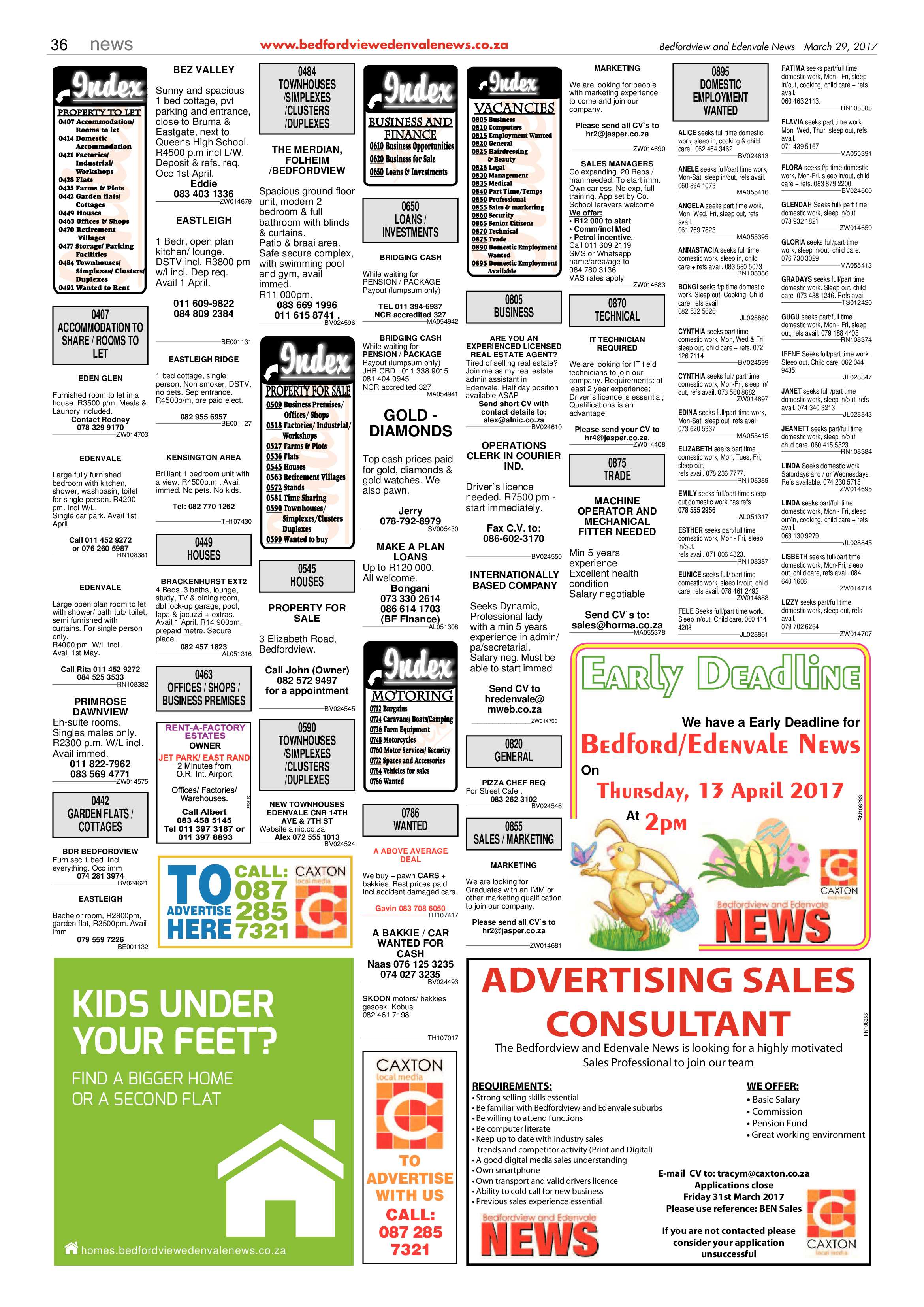 Bedfordview and Edenvale News 29 March 2017 page 36