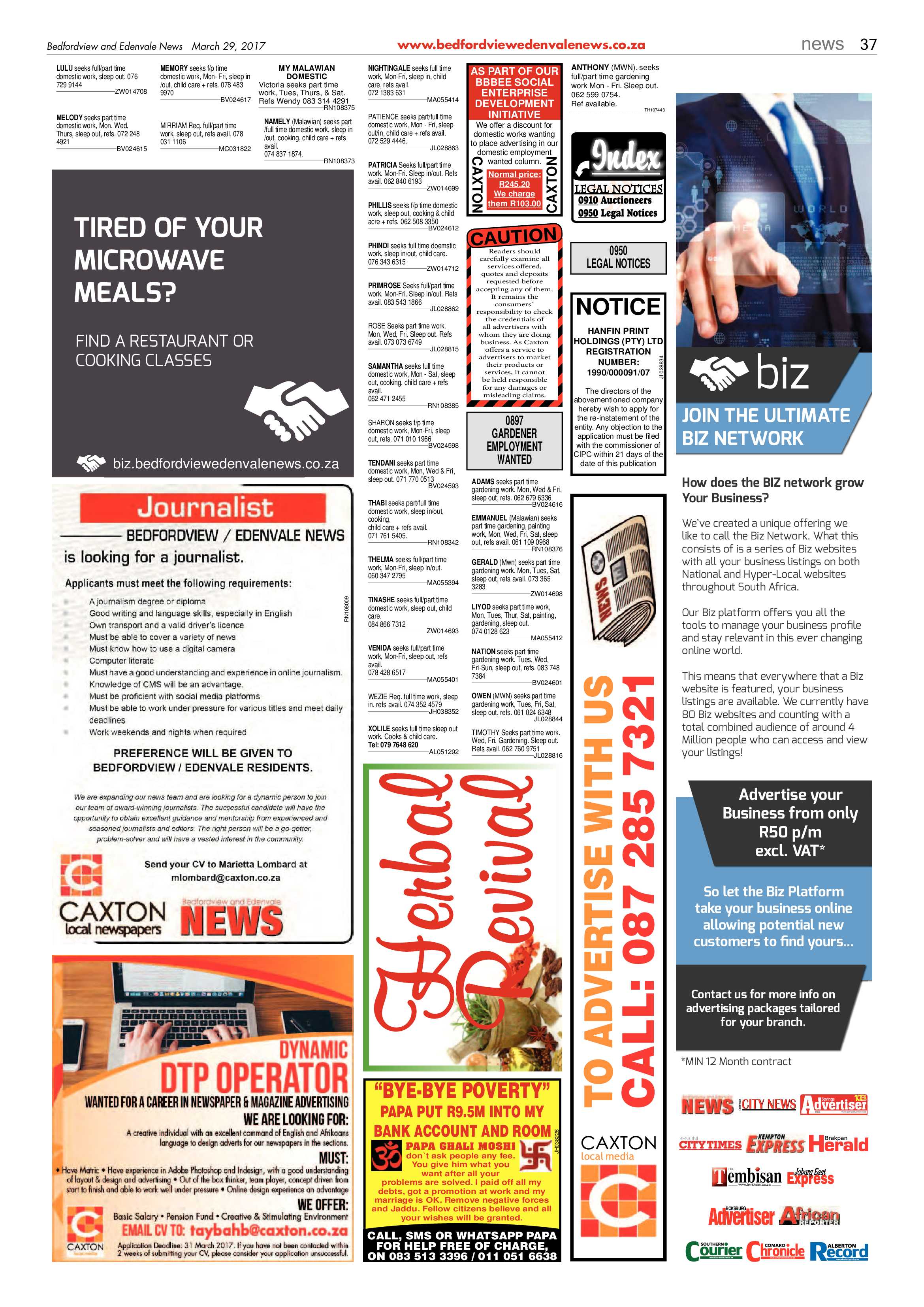 Bedfordview and Edenvale News 29 March 2017 page 37