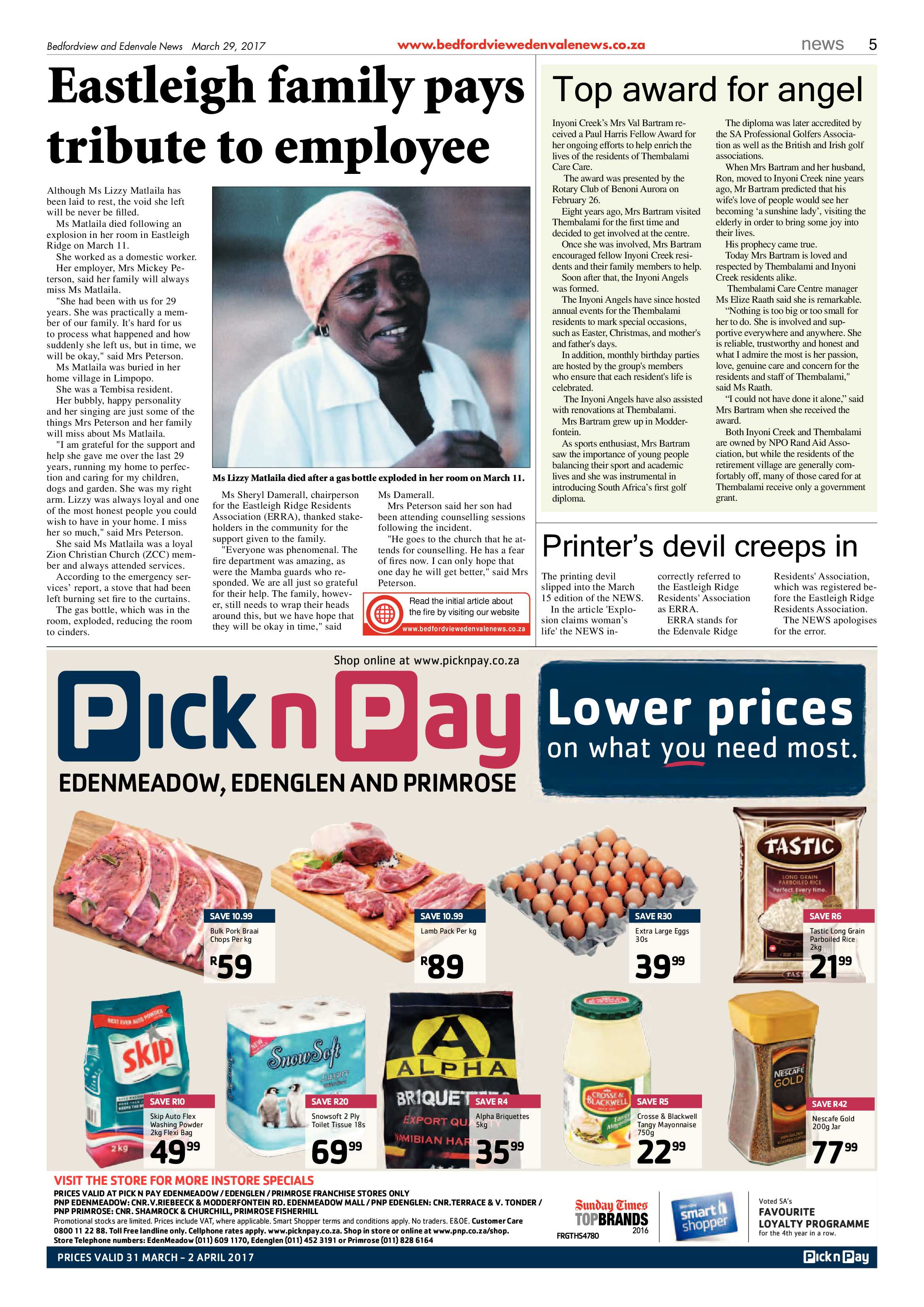 Bedfordview and Edenvale News 29 March 2017 page 5