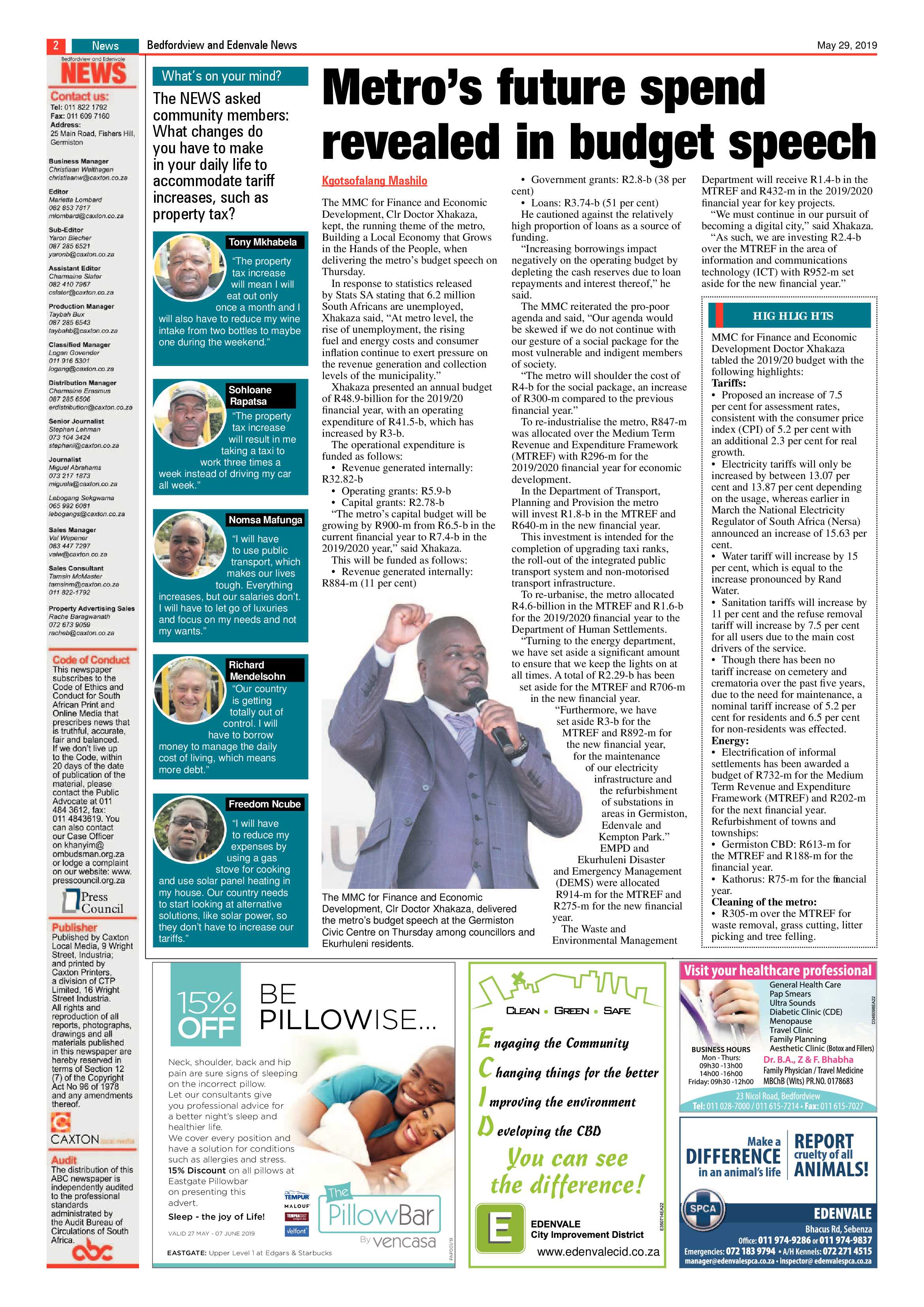 Bedfordview and Edenvale News 29 May 2019 page 2