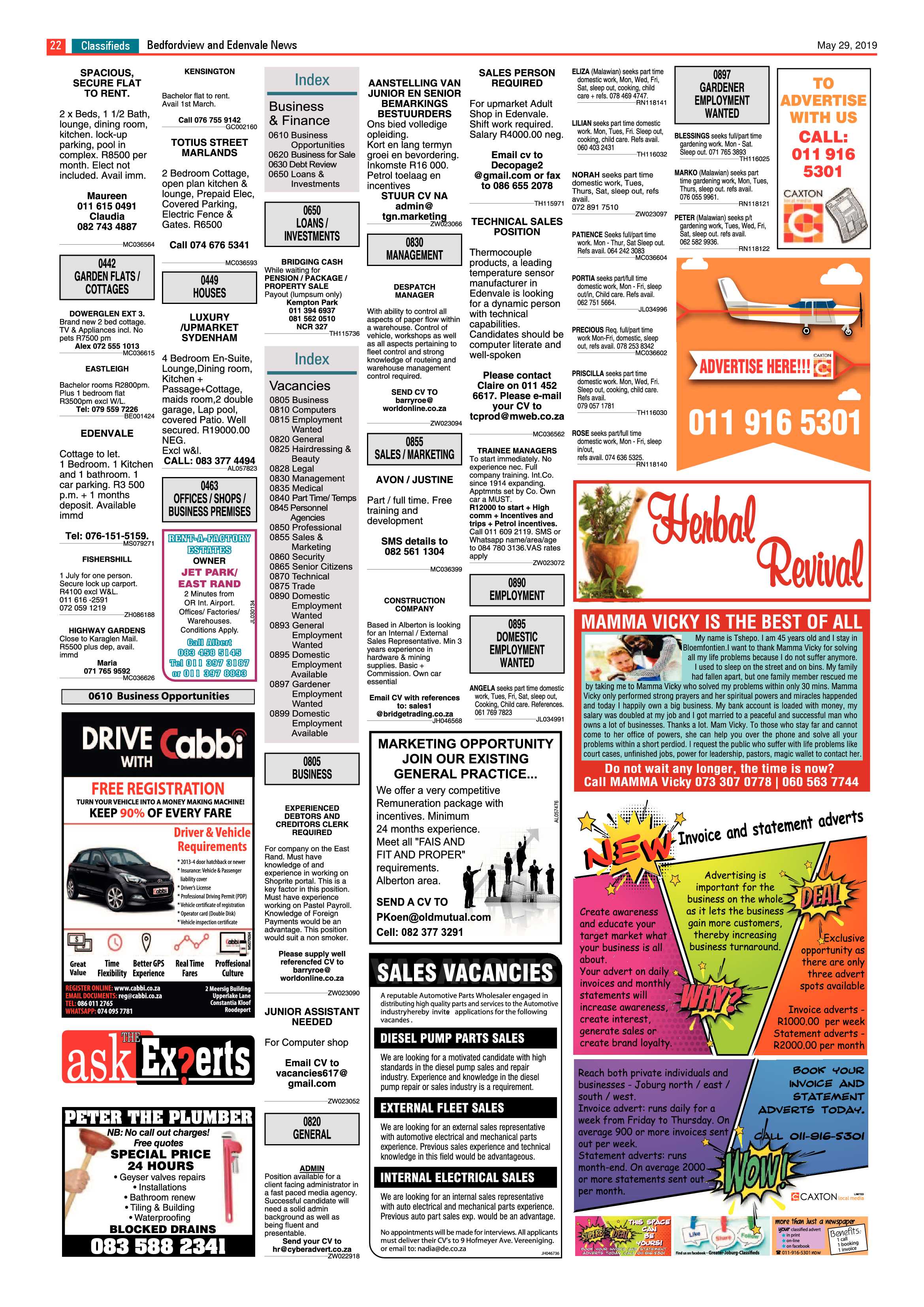 Bedfordview and Edenvale News 29 May 2019 page 22